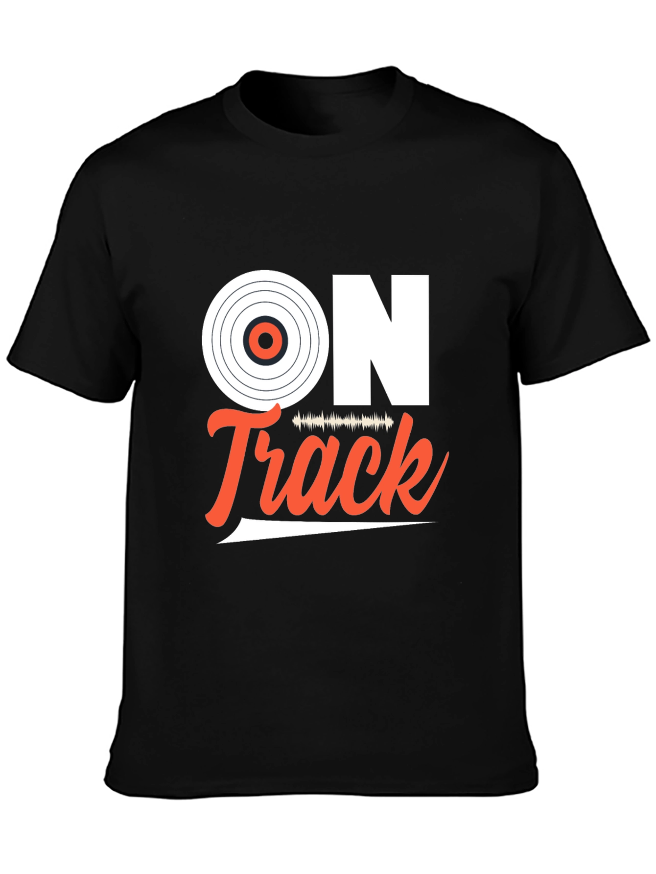 On Track Vinyl Record Graphic T-Shirt