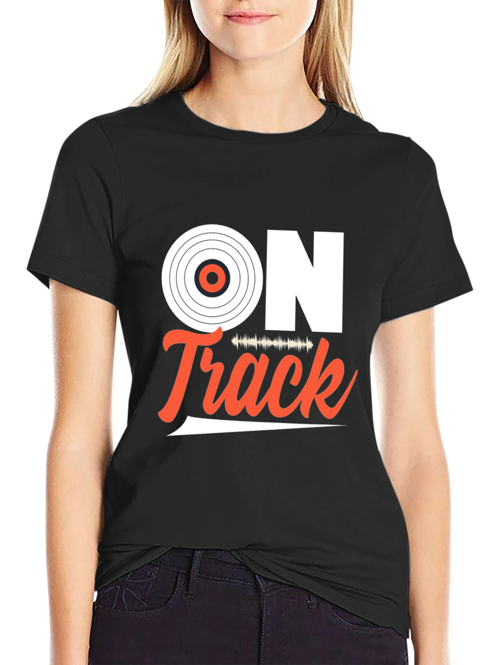 On Track Vinyl Record Graphic T-Shirt