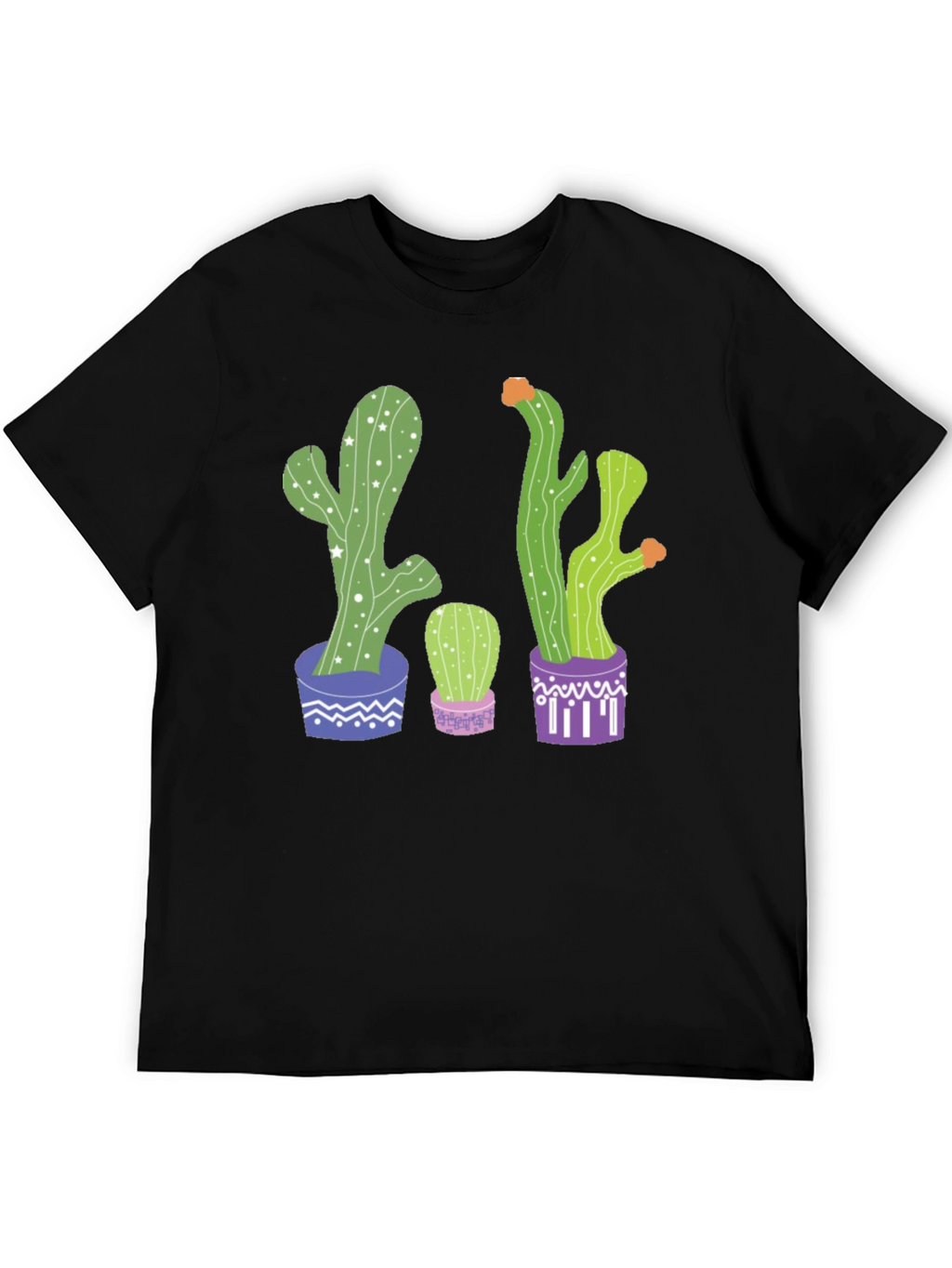 Cactus Print Graphic Tee - Potted Plant Shirt