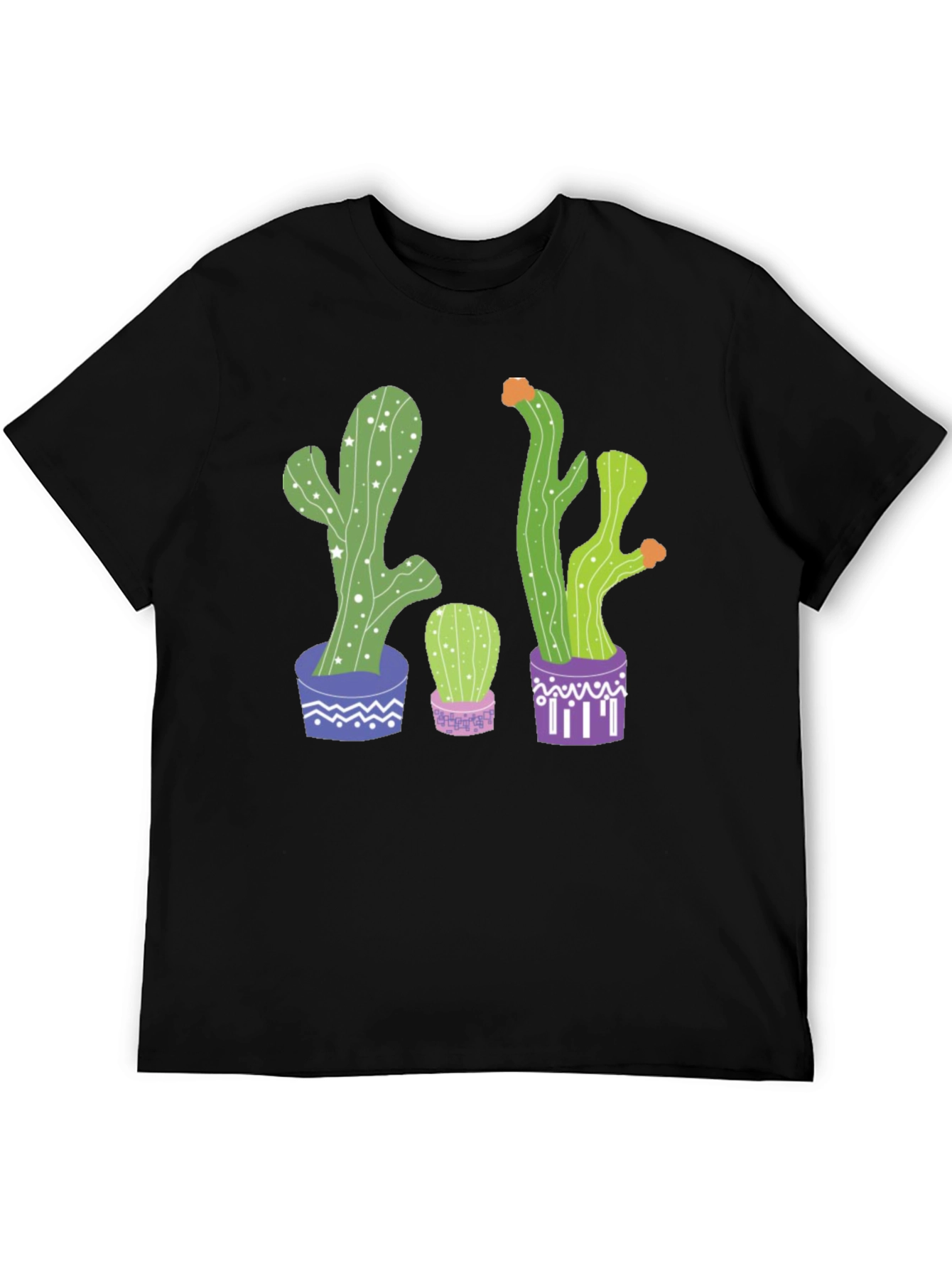 Cactus Print Graphic Tee - Potted Plant Shirt
