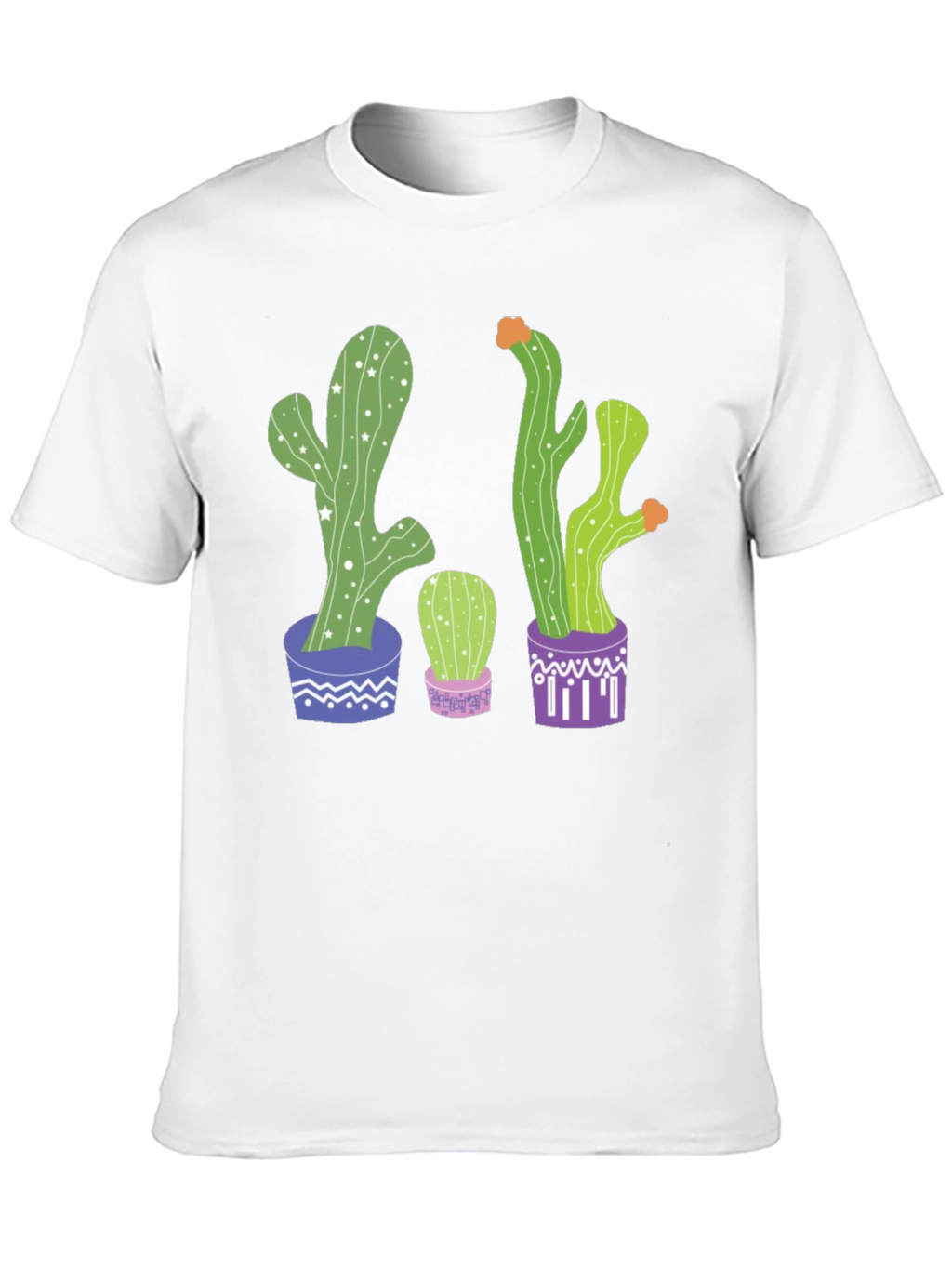 Cactus Print Graphic Tee - Potted Plant Shirt