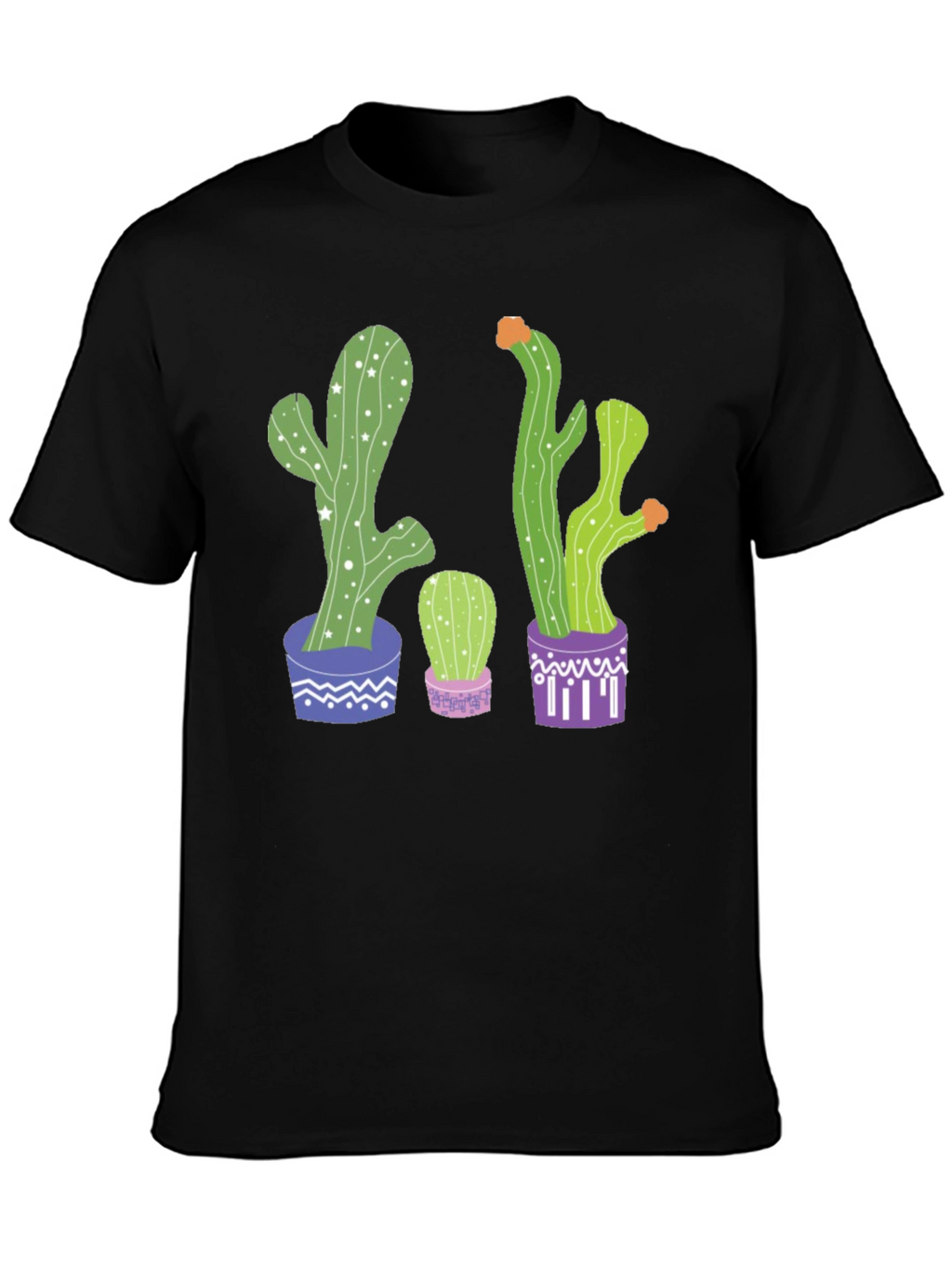 Cactus Print Graphic Tee - Potted Plant Shirt