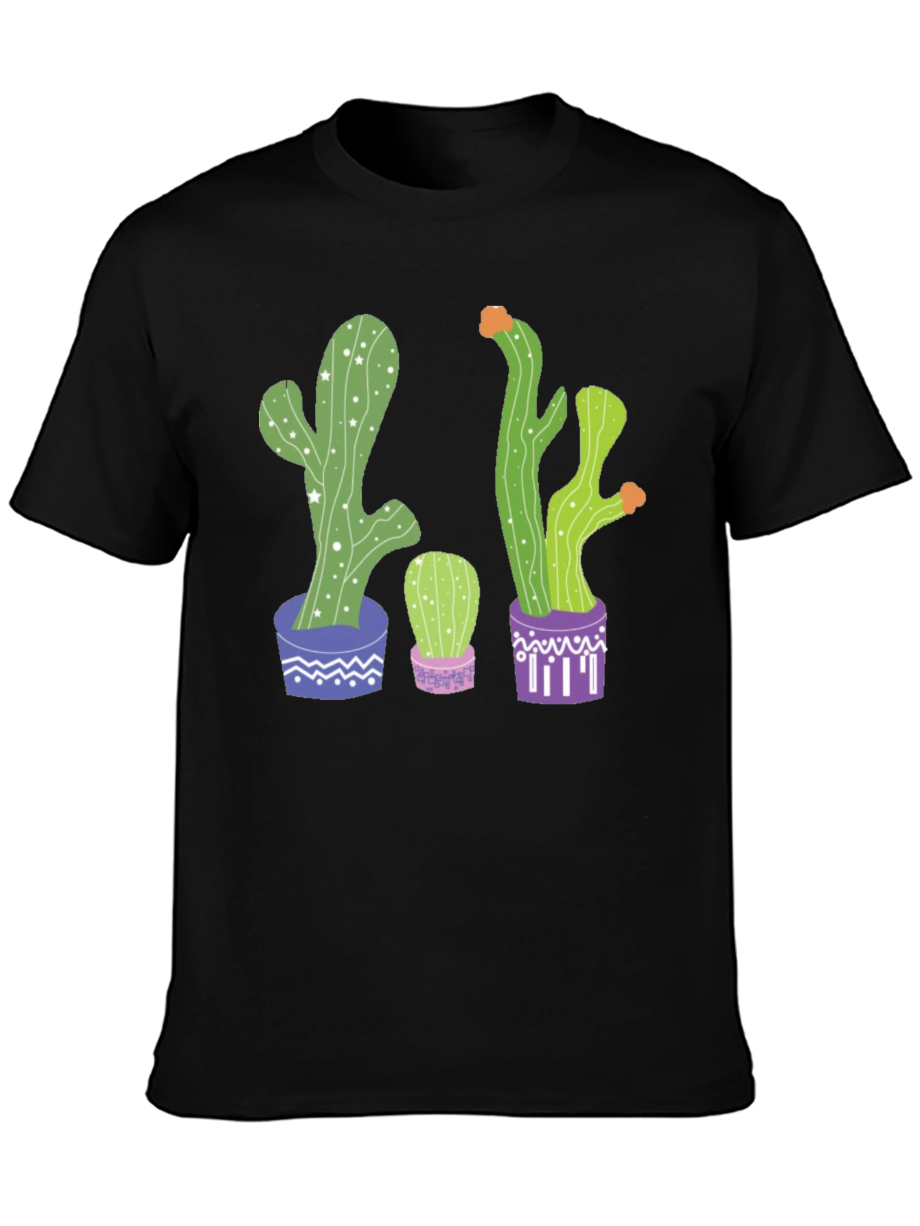Cactus Print Graphic Tee - Potted Plant Shirt