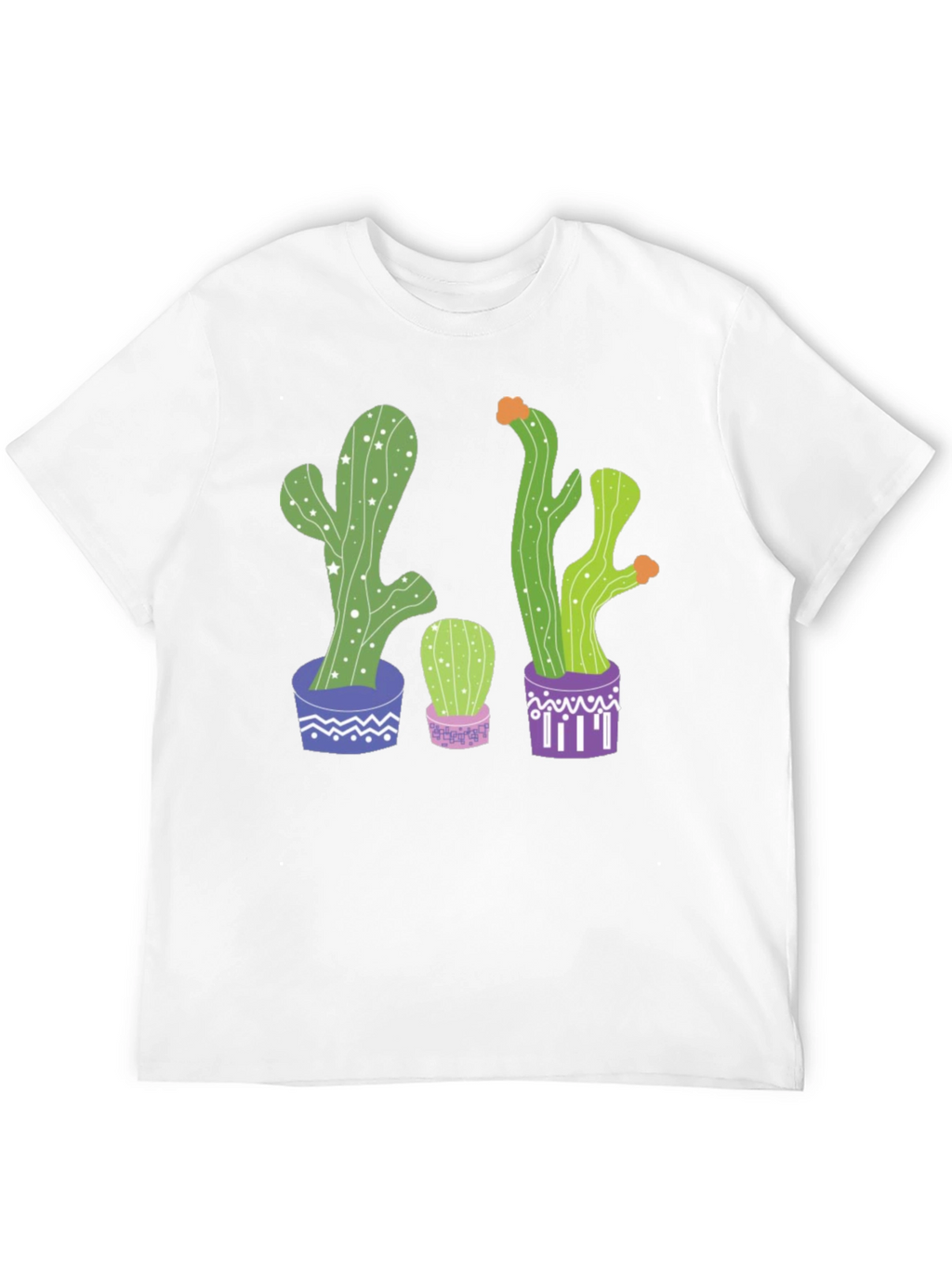 Cactus Print Graphic Tee - Potted Plant Shirt