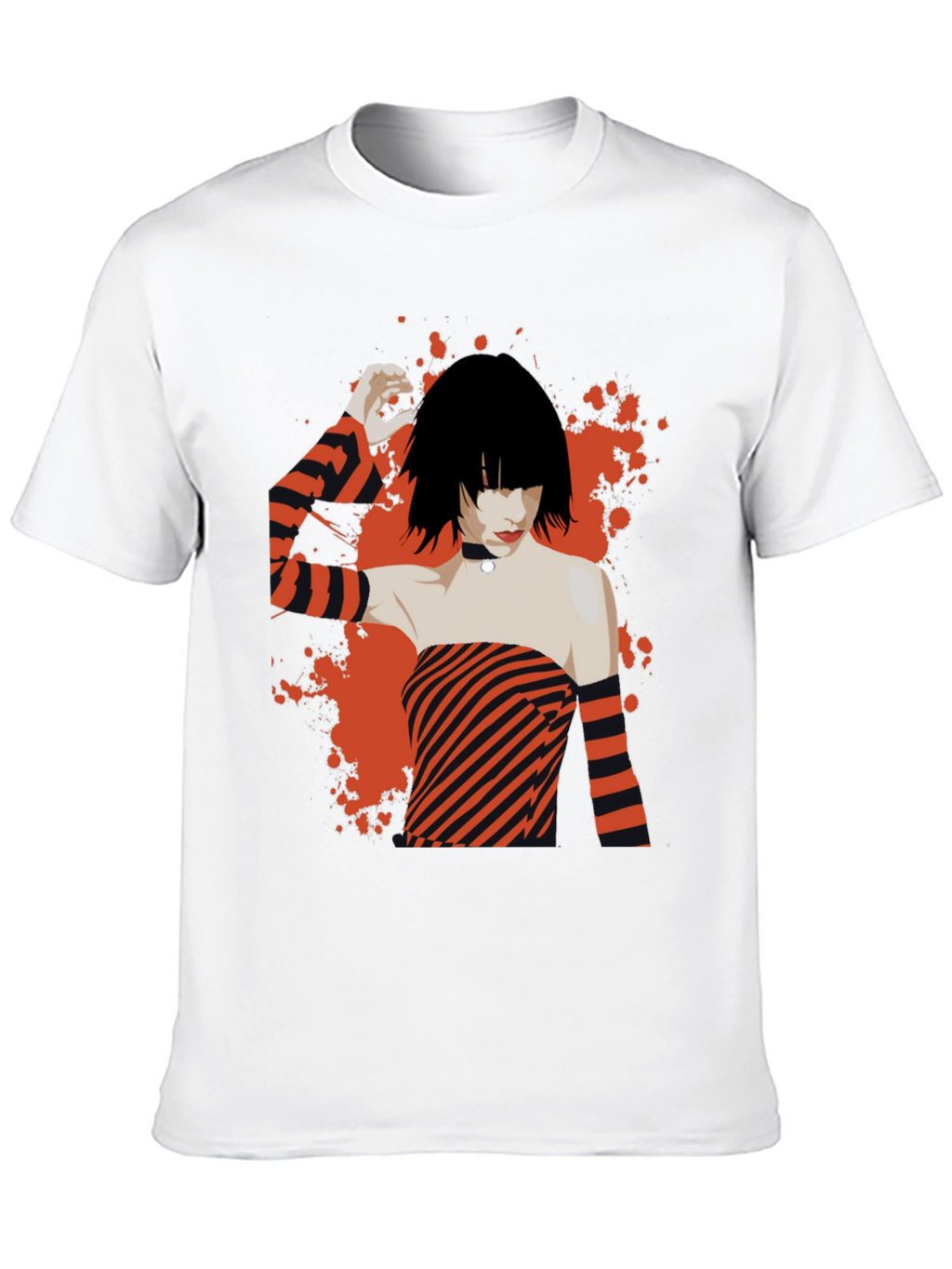 Stripped Design Black T-Shirt