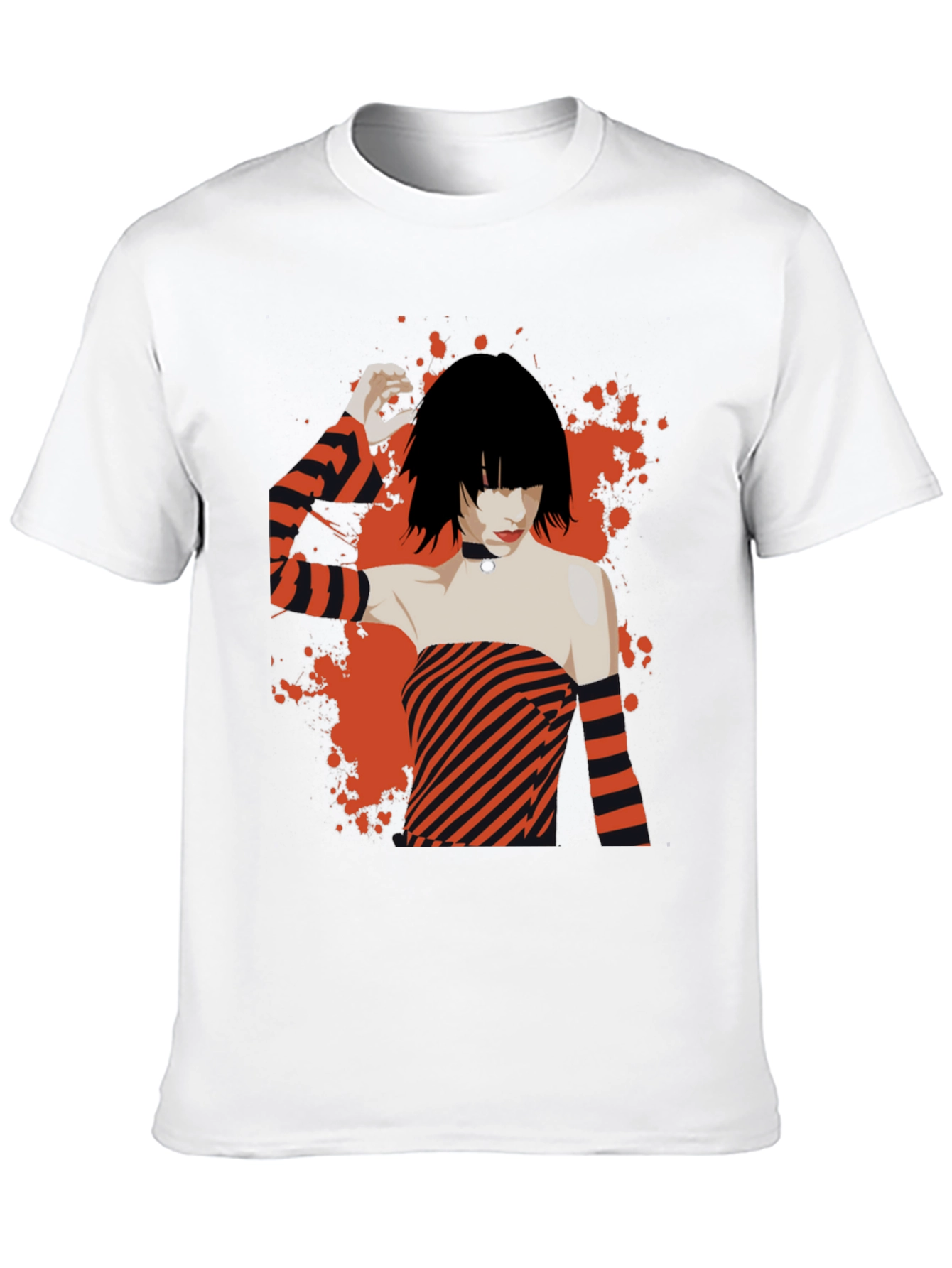 Stripped Design Black T-Shirt
