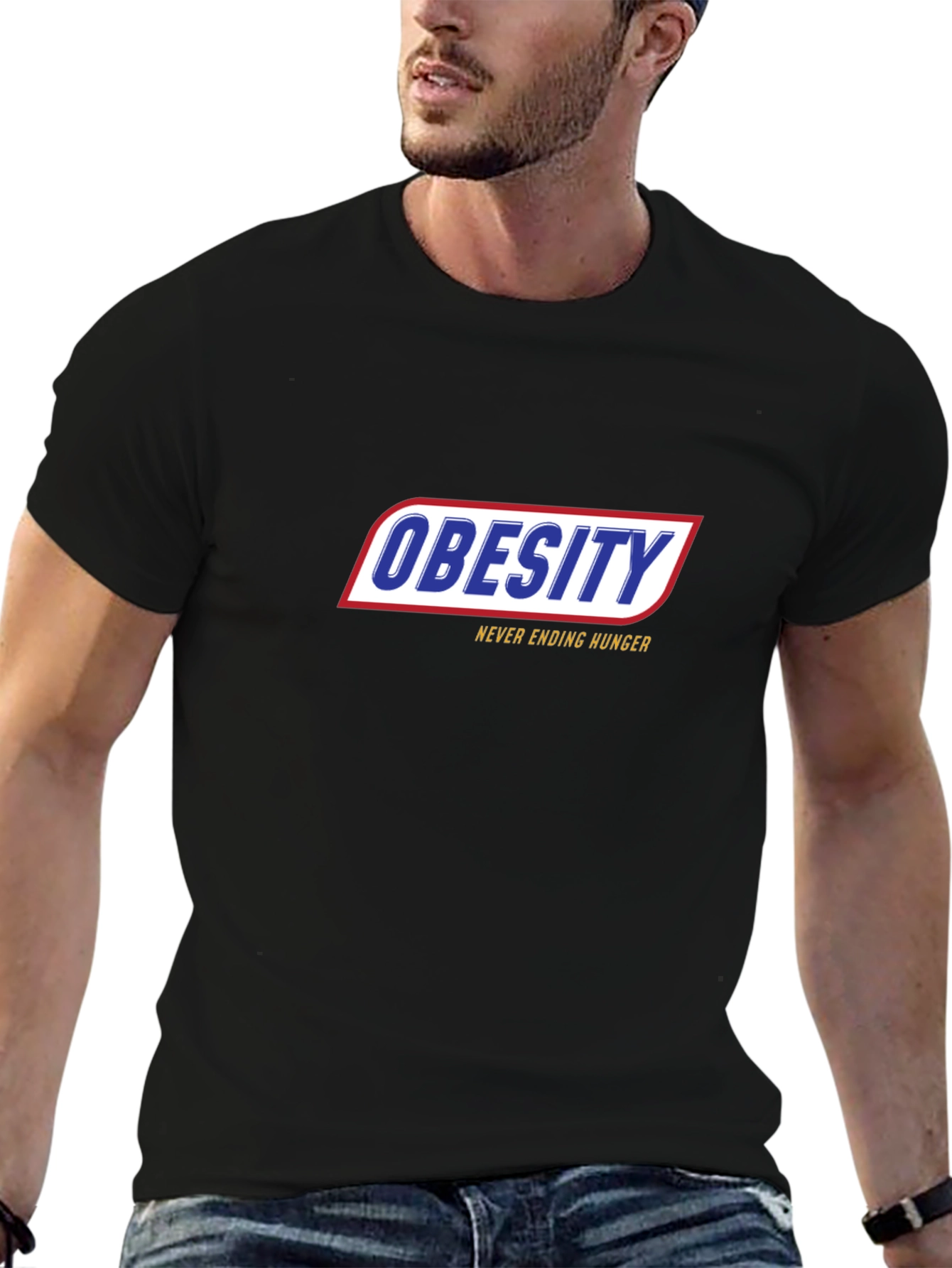 Obesity Never Ending Hunger Black T-Shirt