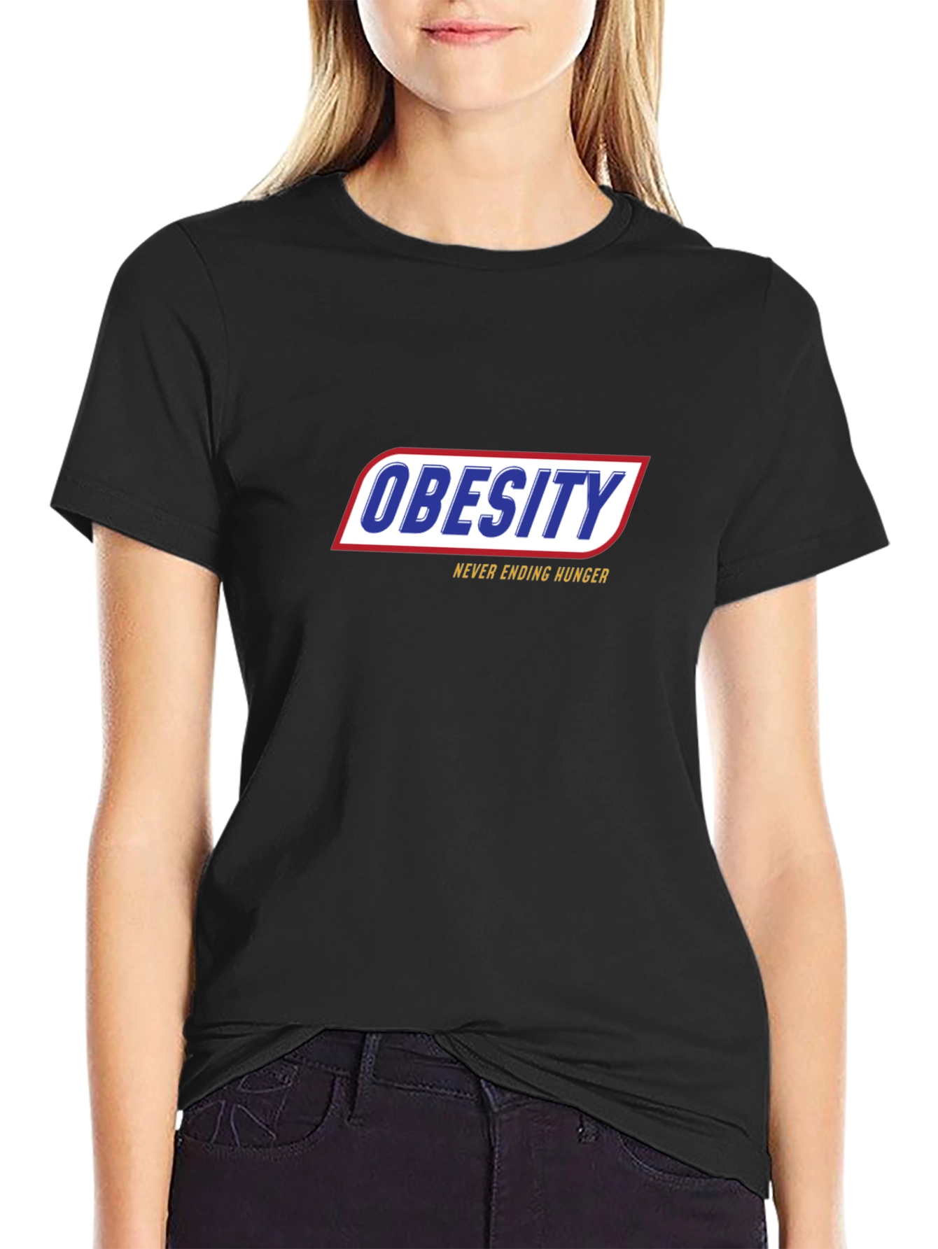 Obesity Never Ending Hunger Black T-Shirt