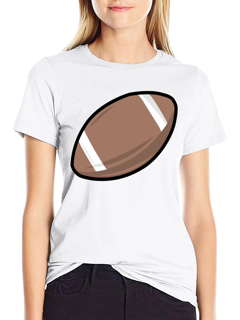 Football Graphic Tee - Black Cotton Shirt