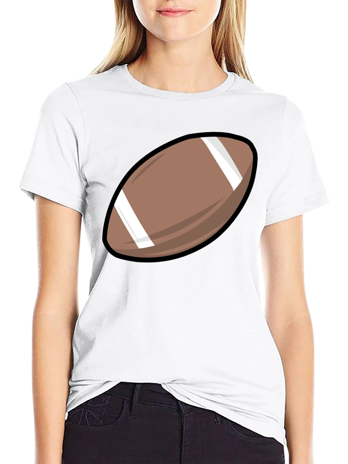 Football Graphic Tee - Black Cotton Shirt