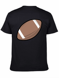 Football Graphic Tee - Black Cotton Shirt