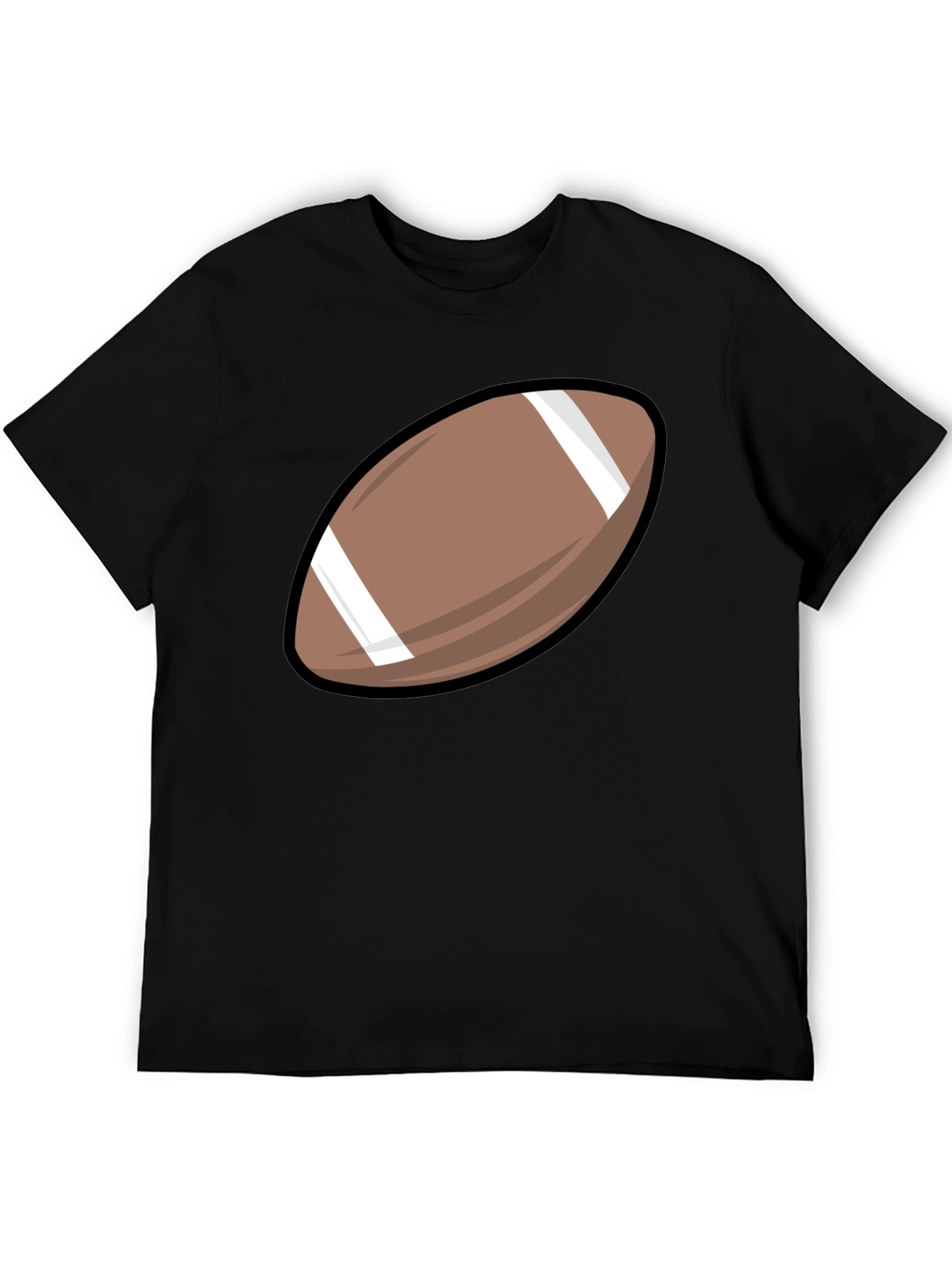Football Graphic Tee - Black Cotton Shirt