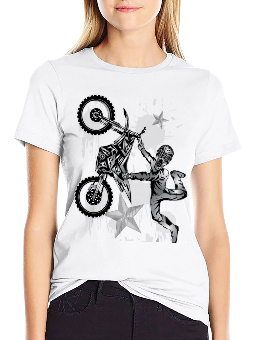 Motocross Rider Graphic Black T-Shirt