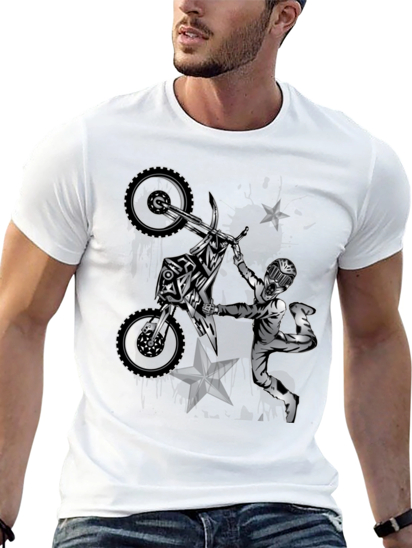 Motocross Rider Graphic Black T-Shirt