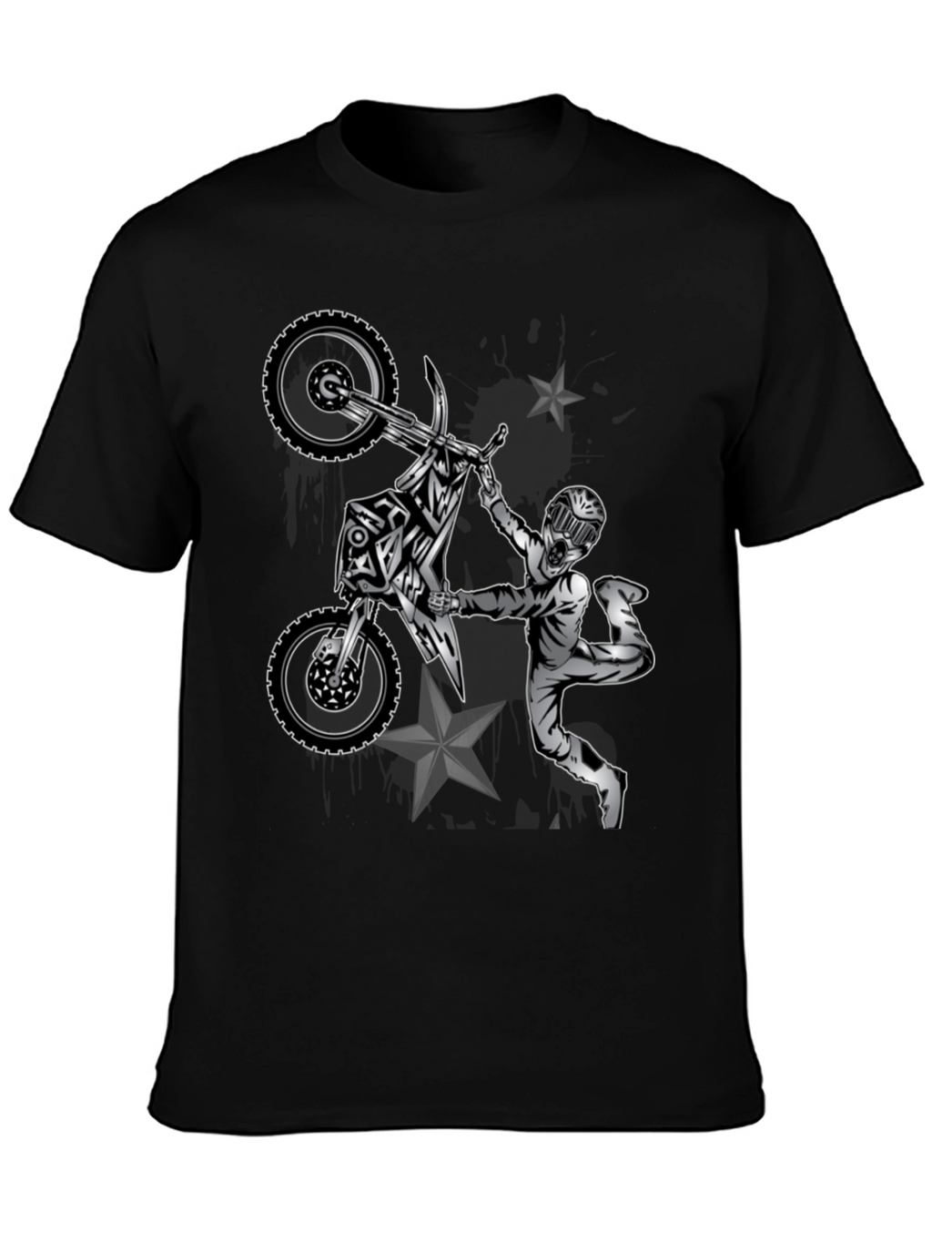 Motocross Rider Graphic Black T-Shirt