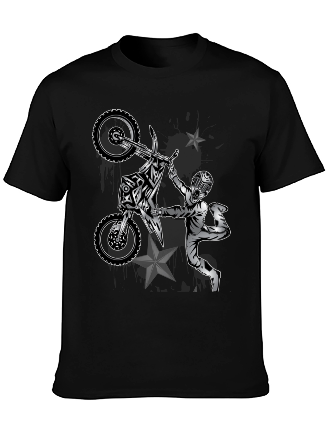 Motocross Rider Graphic Black T-Shirt