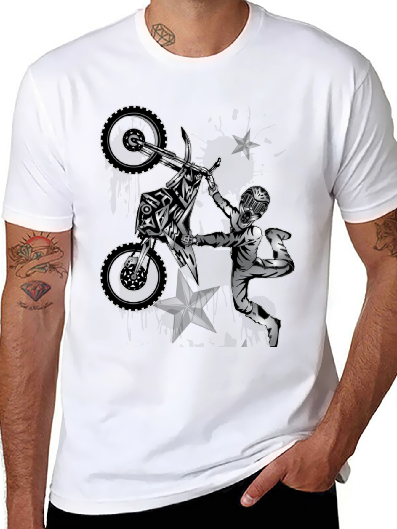 Motocross Rider Graphic Black T-Shirt