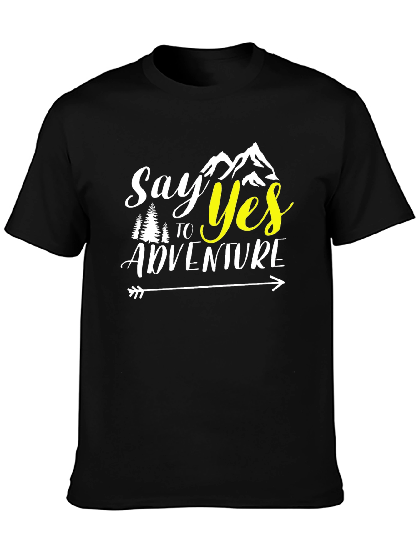 Say Yes to Adventure Black Graphic T-Shirt