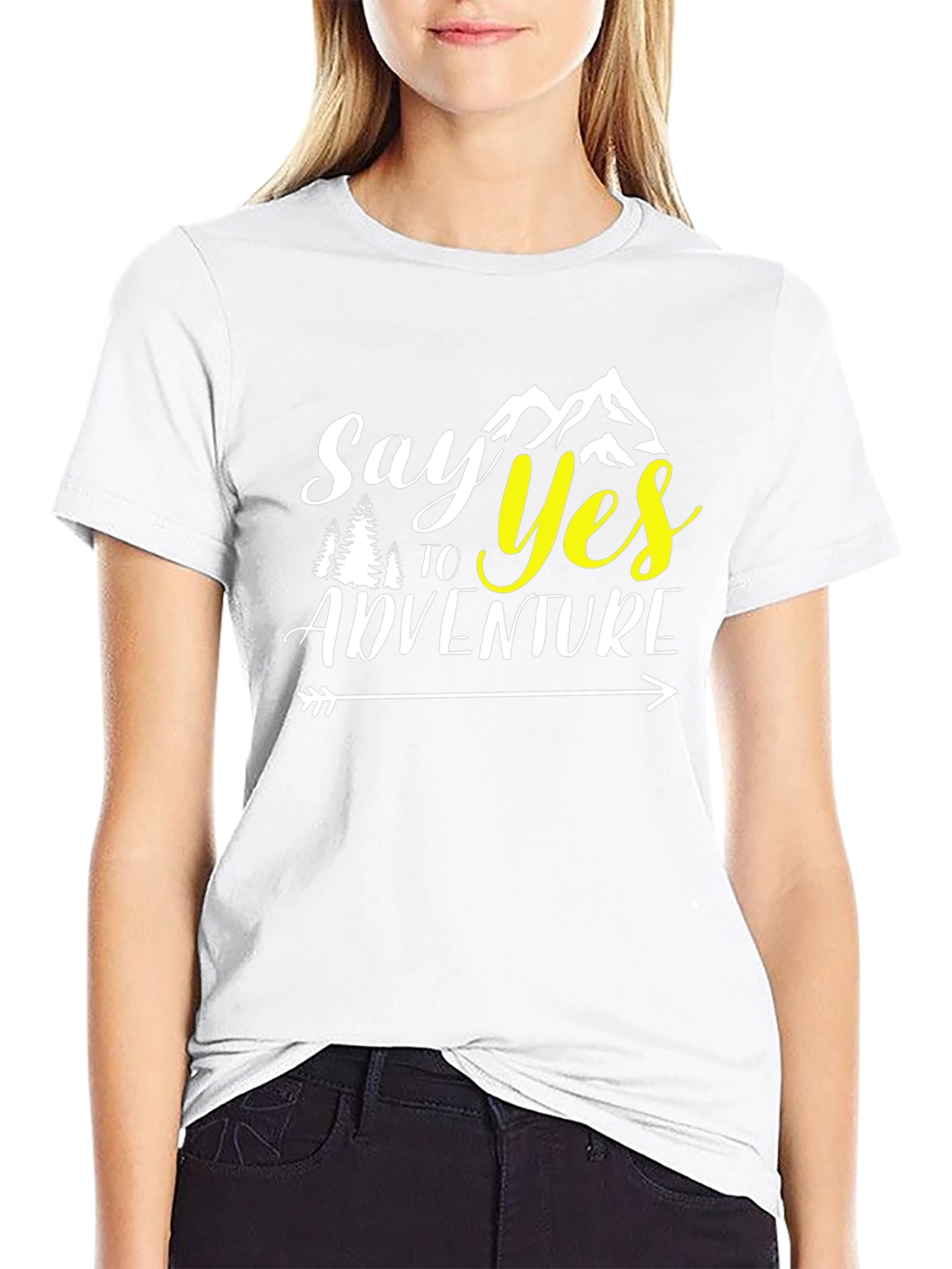 Say Yes to Adventure Black Graphic T-Shirt