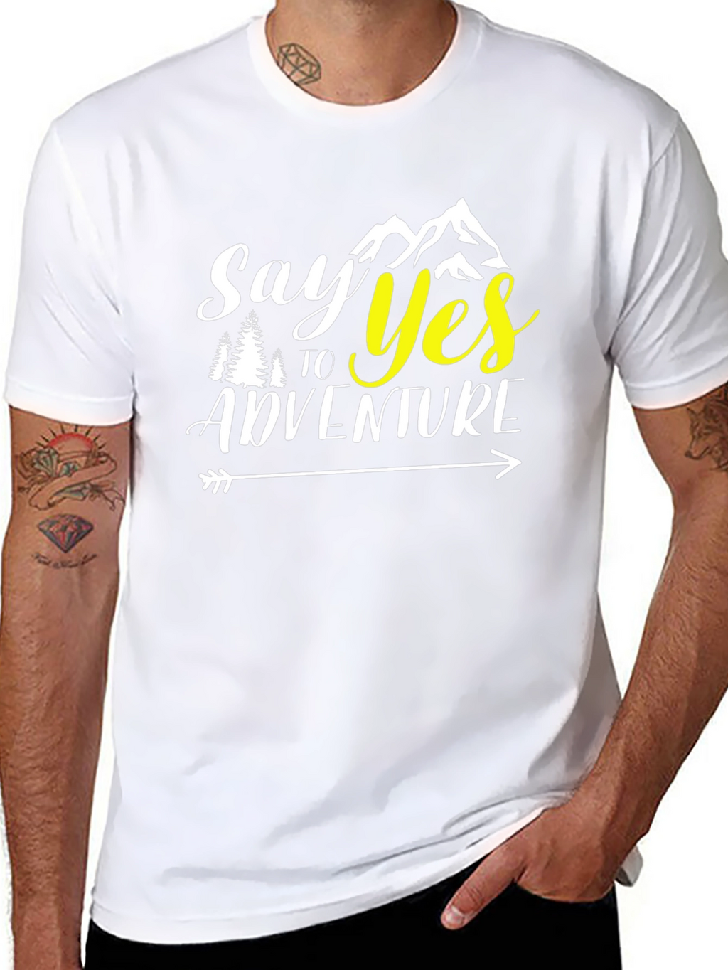 Say Yes to Adventure Black Graphic T-Shirt