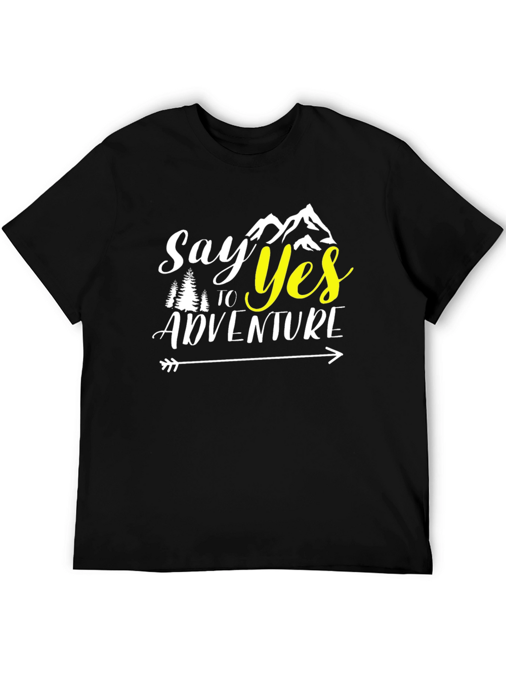 Say Yes to Adventure Black Graphic T-Shirt