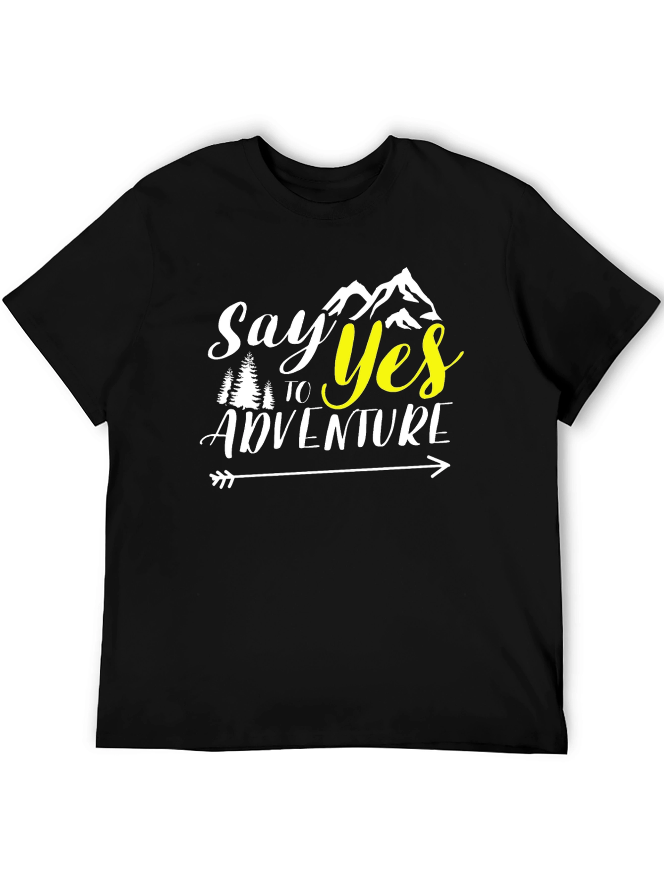 Say Yes to Adventure Black Graphic T-Shirt