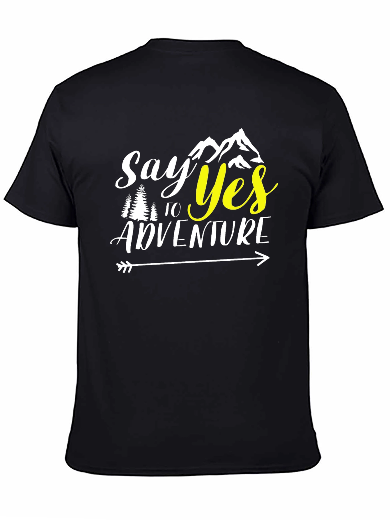 Say Yes to Adventure Black Graphic T-Shirt