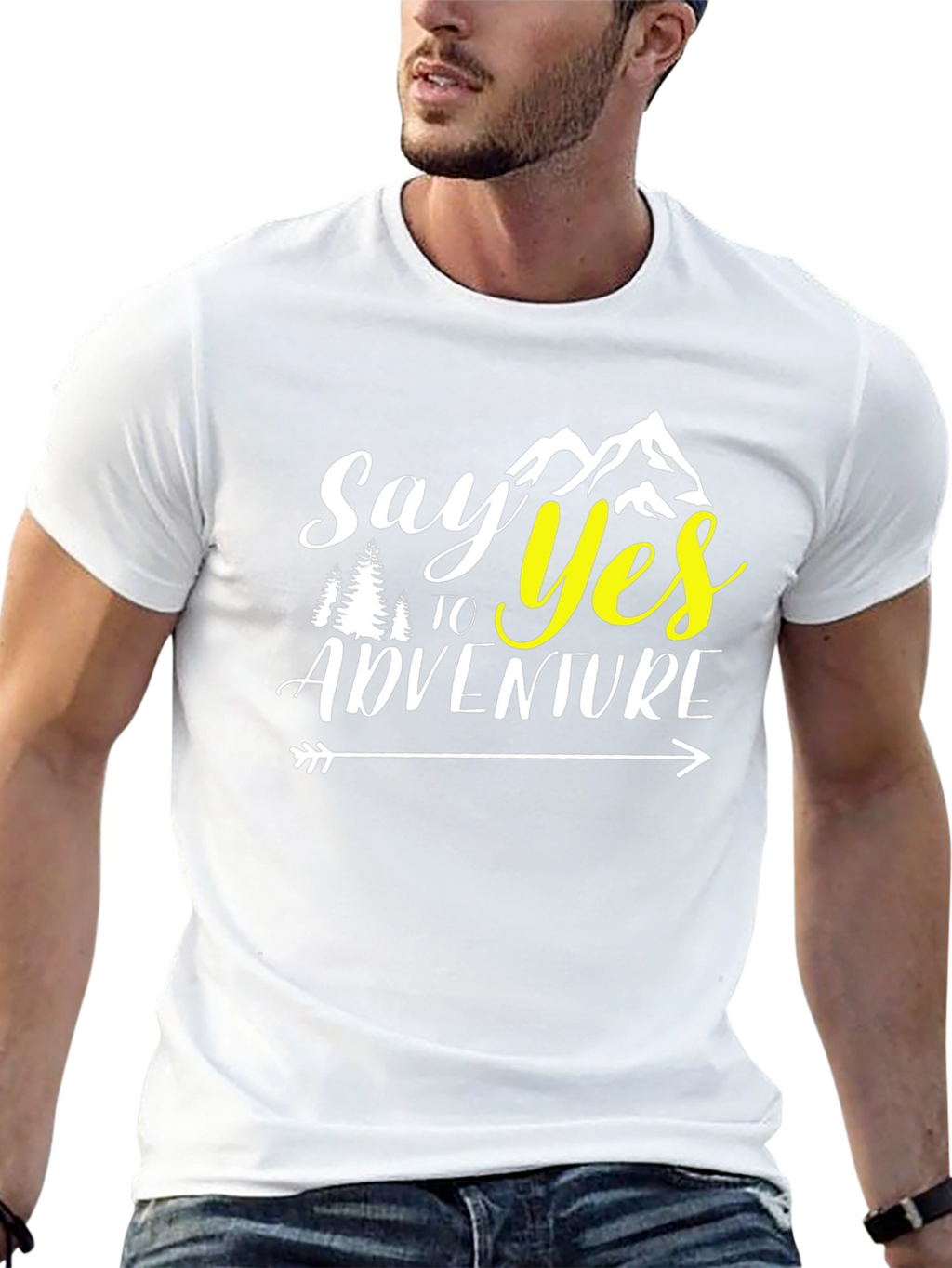 Say Yes to Adventure Black Graphic T-Shirt