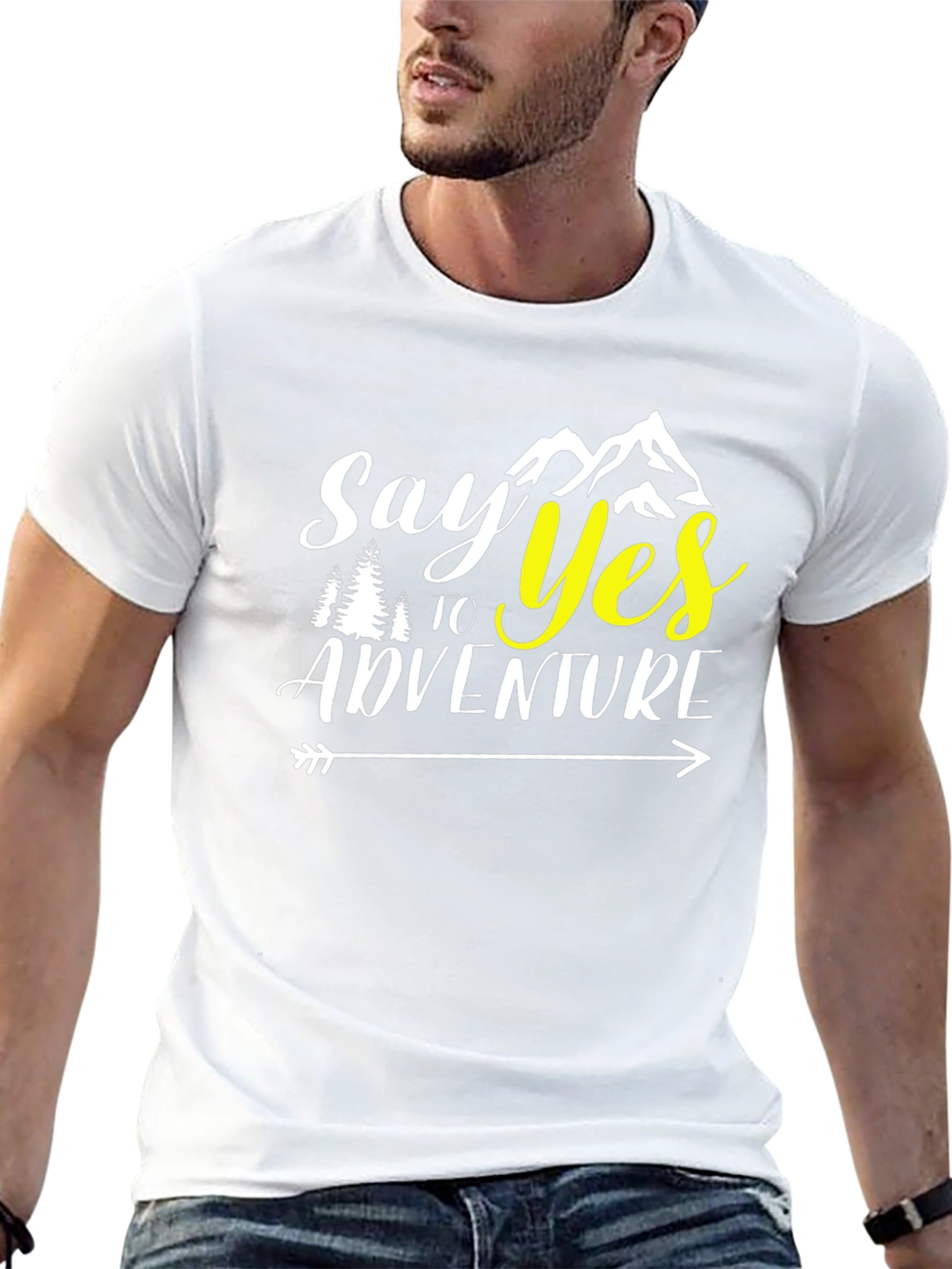 Say Yes to Adventure Black Graphic T-Shirt