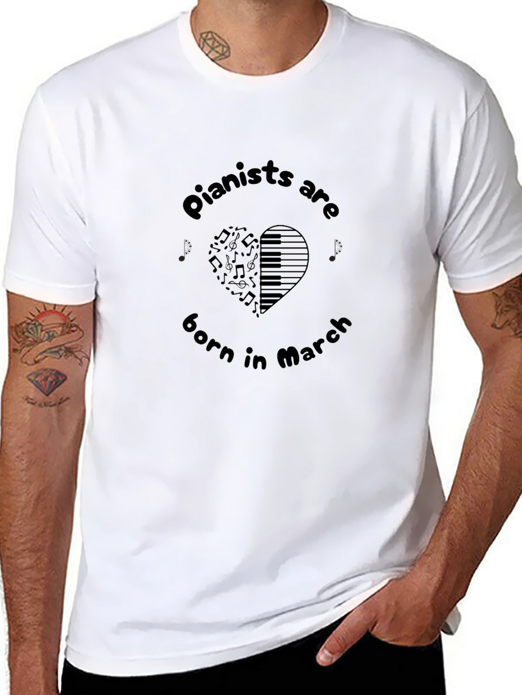 Pianists Are Born in March Graphic Tee