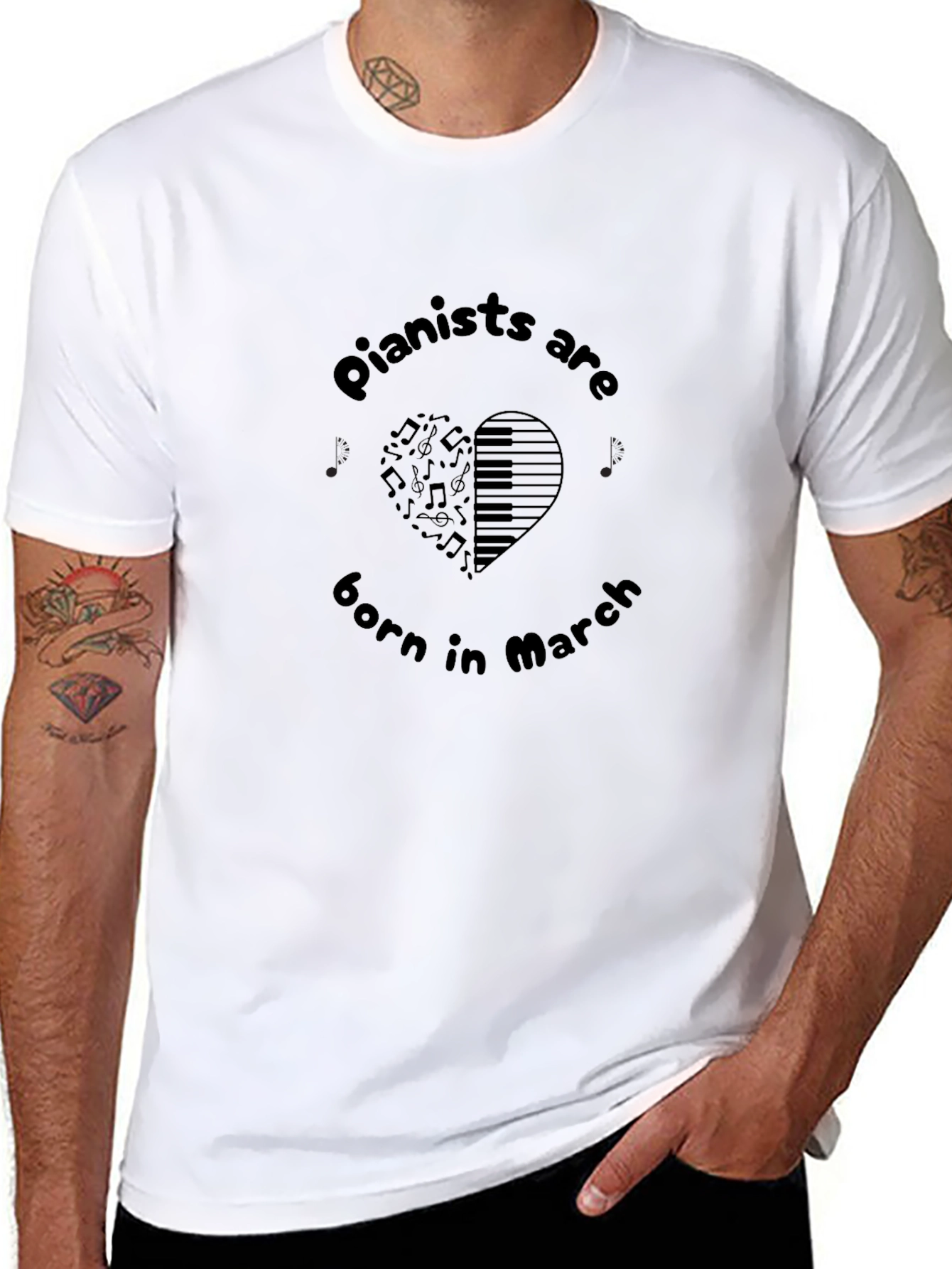 Pianists Are Born in March Graphic Tee