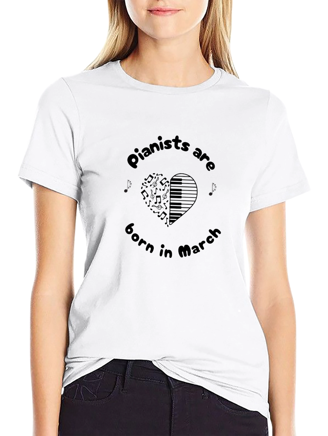 Pianists Are Born in March Graphic Tee