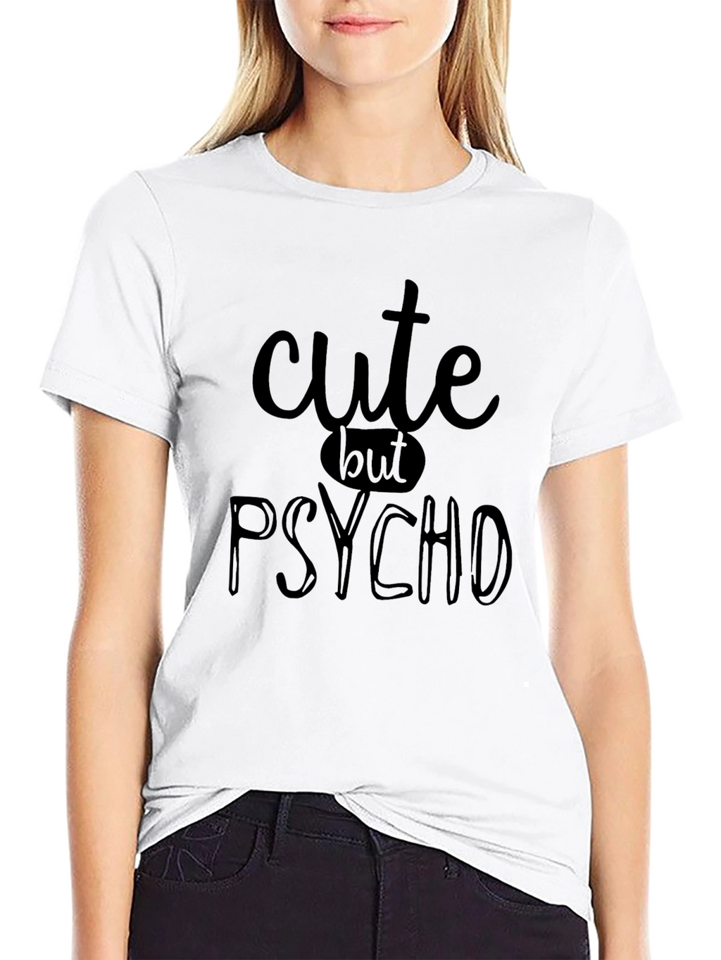 Cute But Psycho Black Graphic Tee