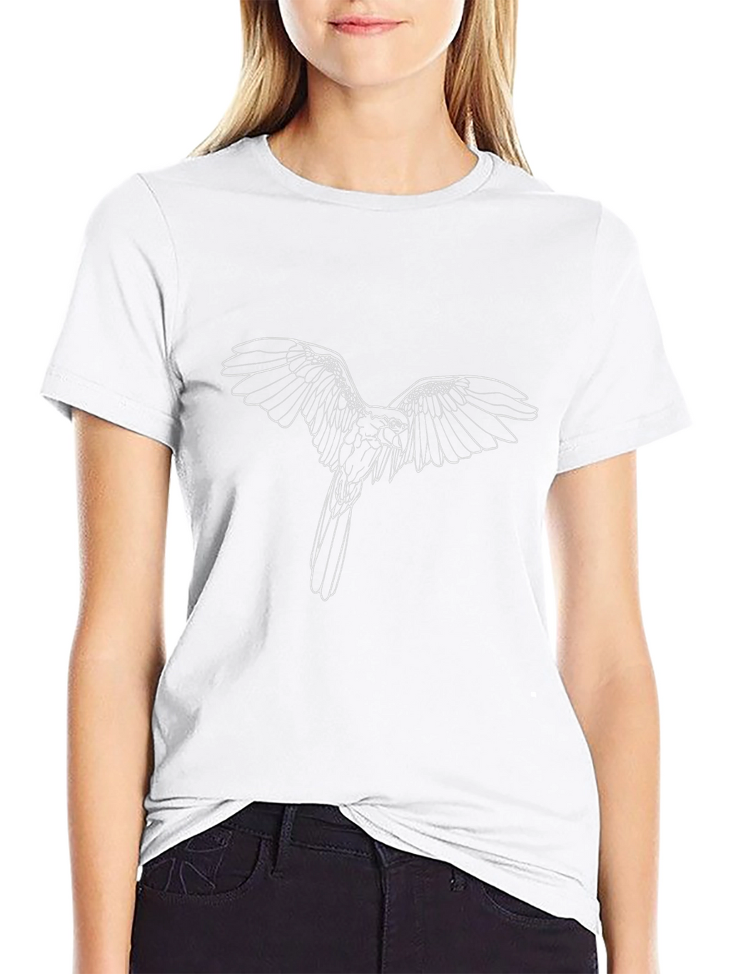 Black T-Shirt with Bird Graphic Tee