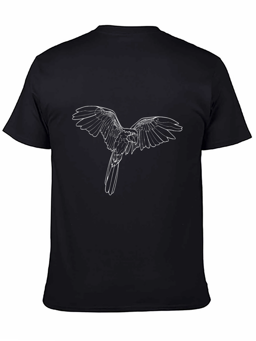 Black T-Shirt with Bird Graphic Tee