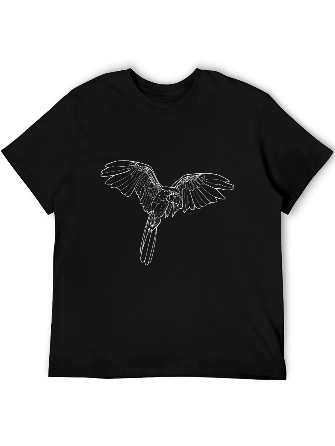 Black T-Shirt with Bird Graphic Tee