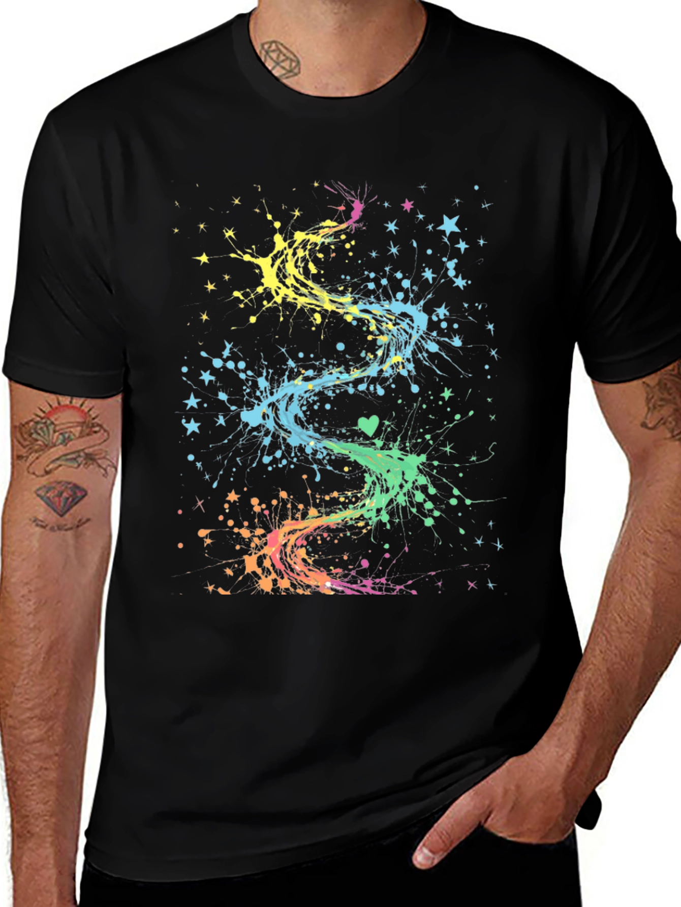 Colorful Starburst Graphic Tee - Unique Design