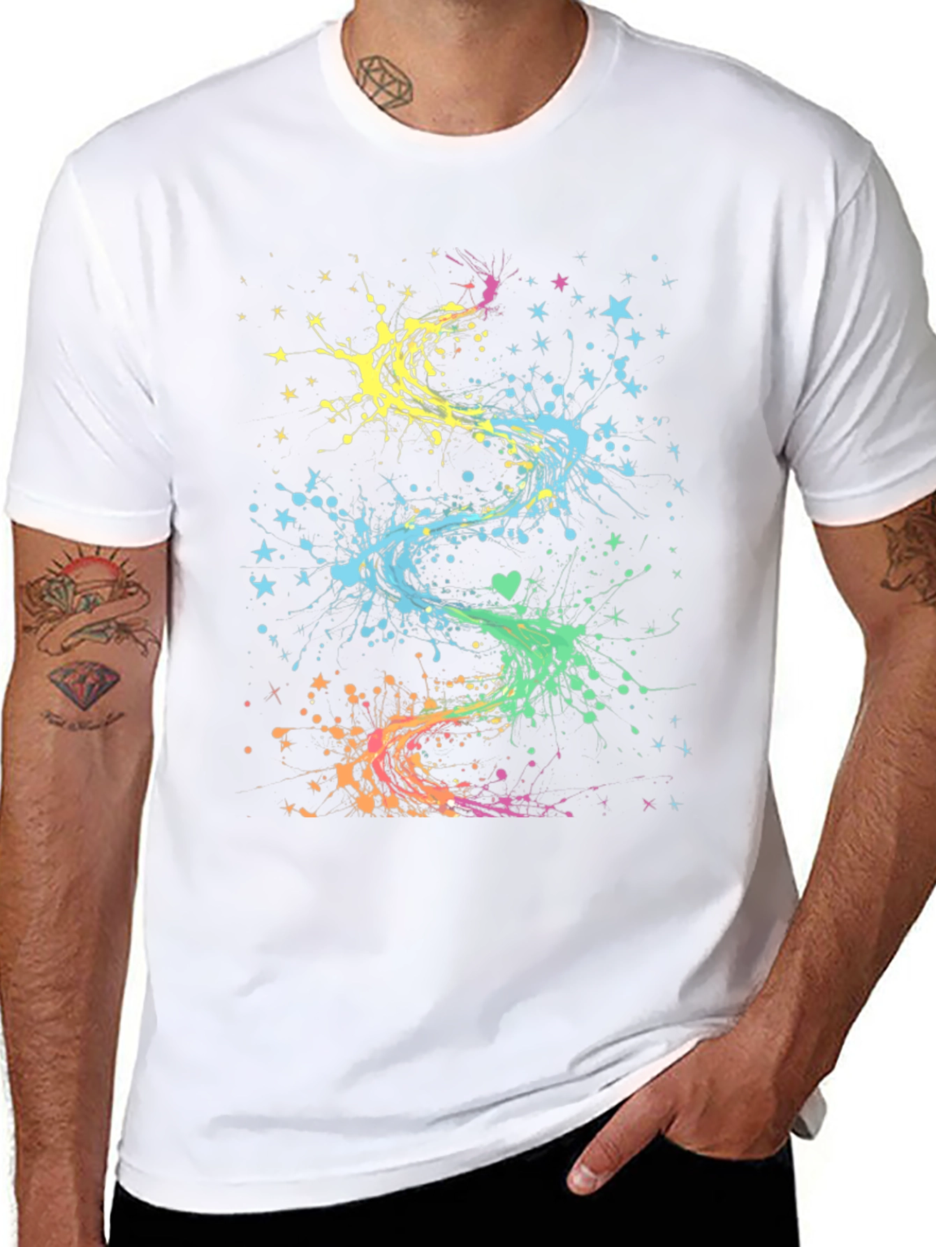 Colorful Starburst Graphic Tee - Unique Design