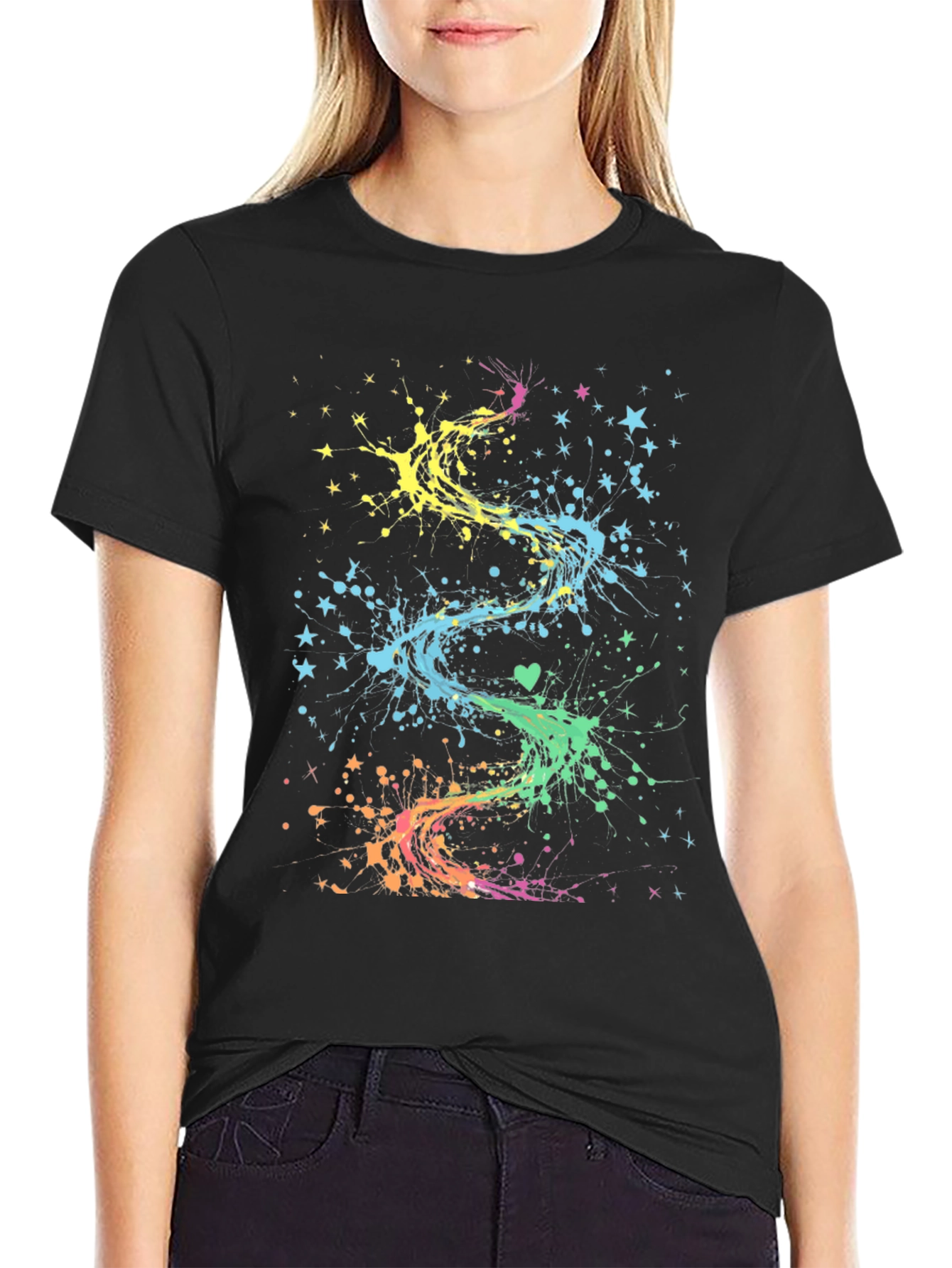 Colorful Starburst Graphic Tee - Unique Design