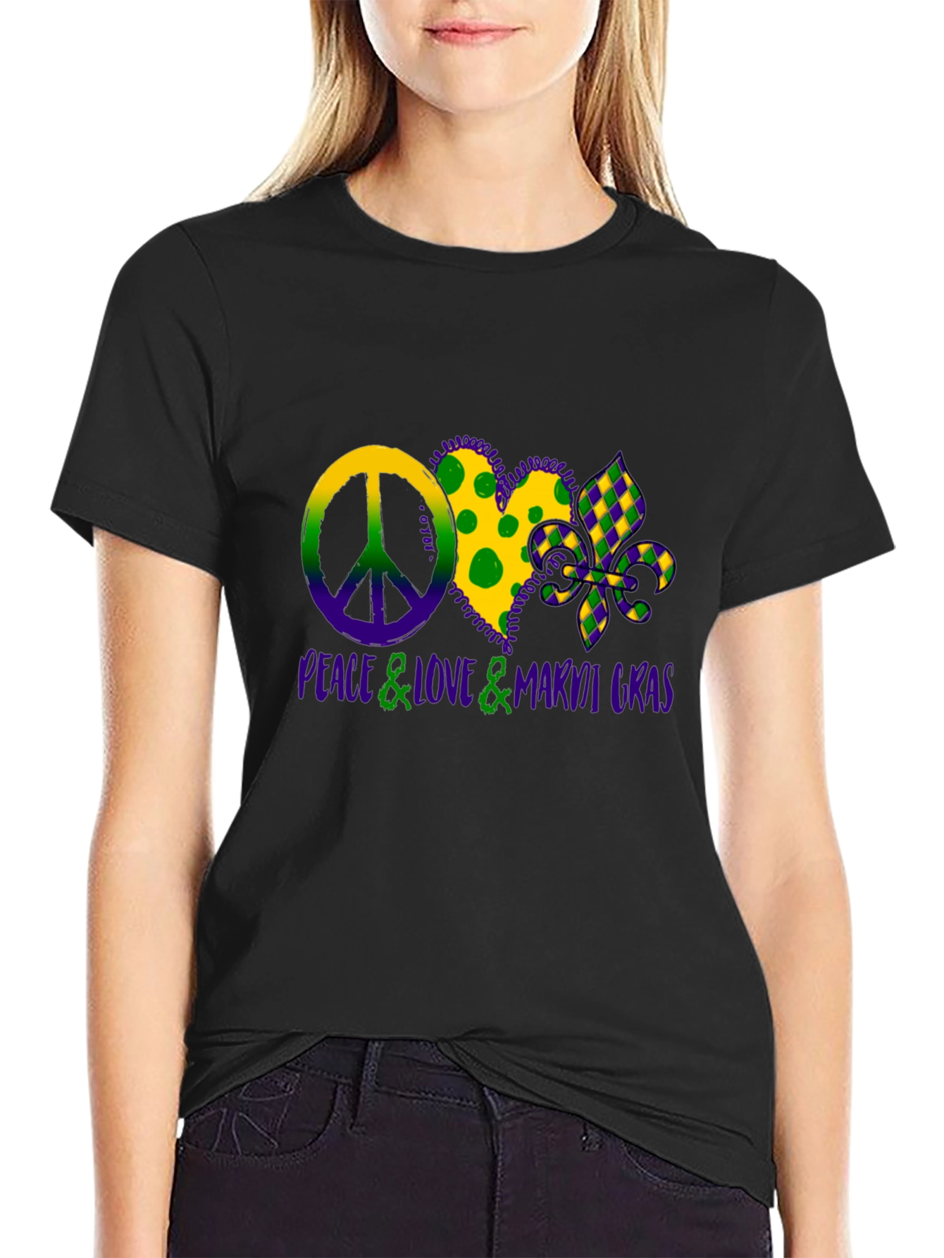 Peace Love Mardi Gras T-Shirt