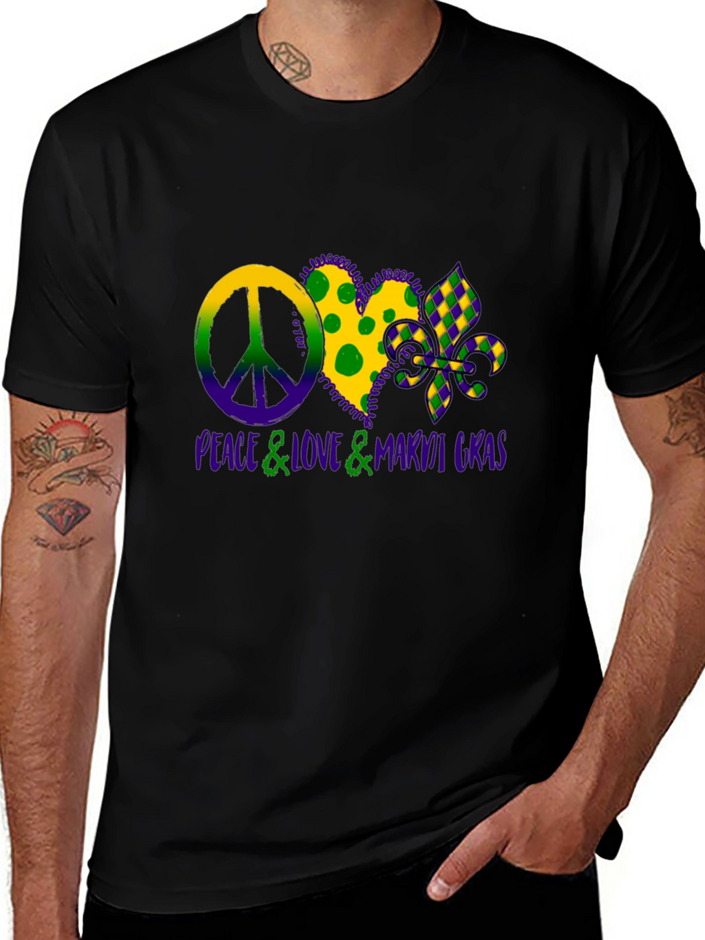 Peace Love Mardi Gras T-Shirt