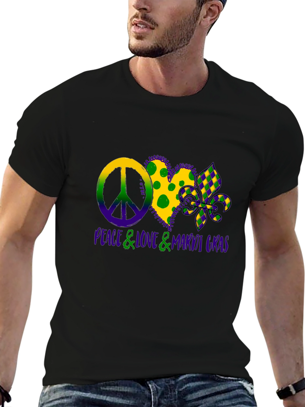 Peace Love Mardi Gras T-Shirt
