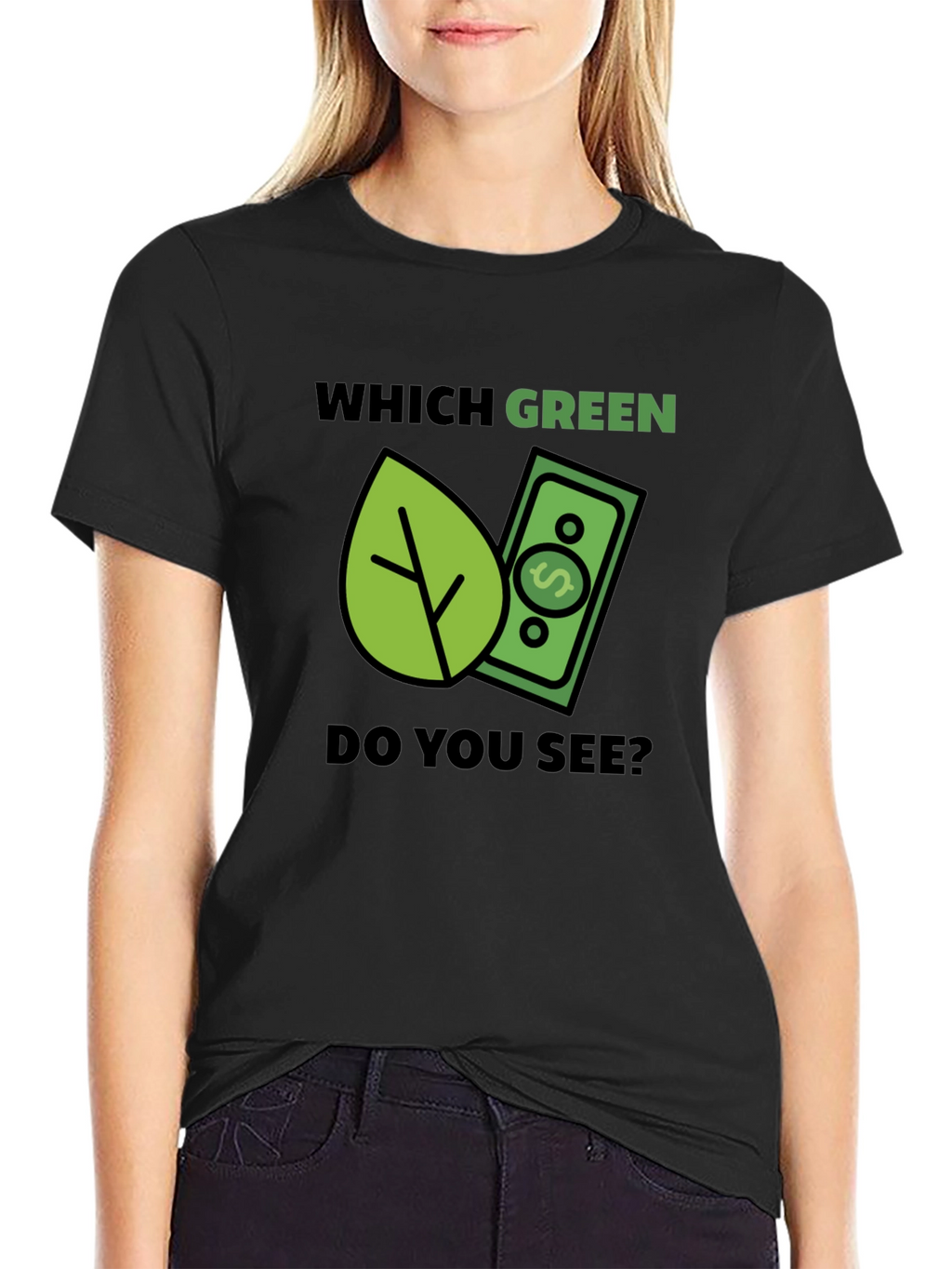 Which Green? T-Shirt - Eco & Money Design Tee