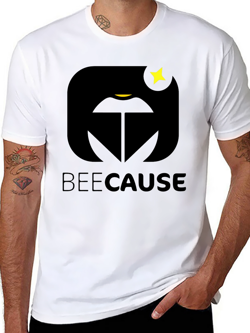 BeeCause Graphic T-Shirt - Black Modern Design