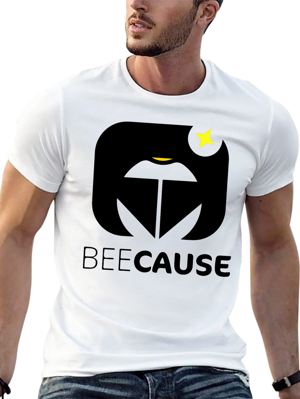 BeeCause Graphic T-Shirt - Black Modern Design