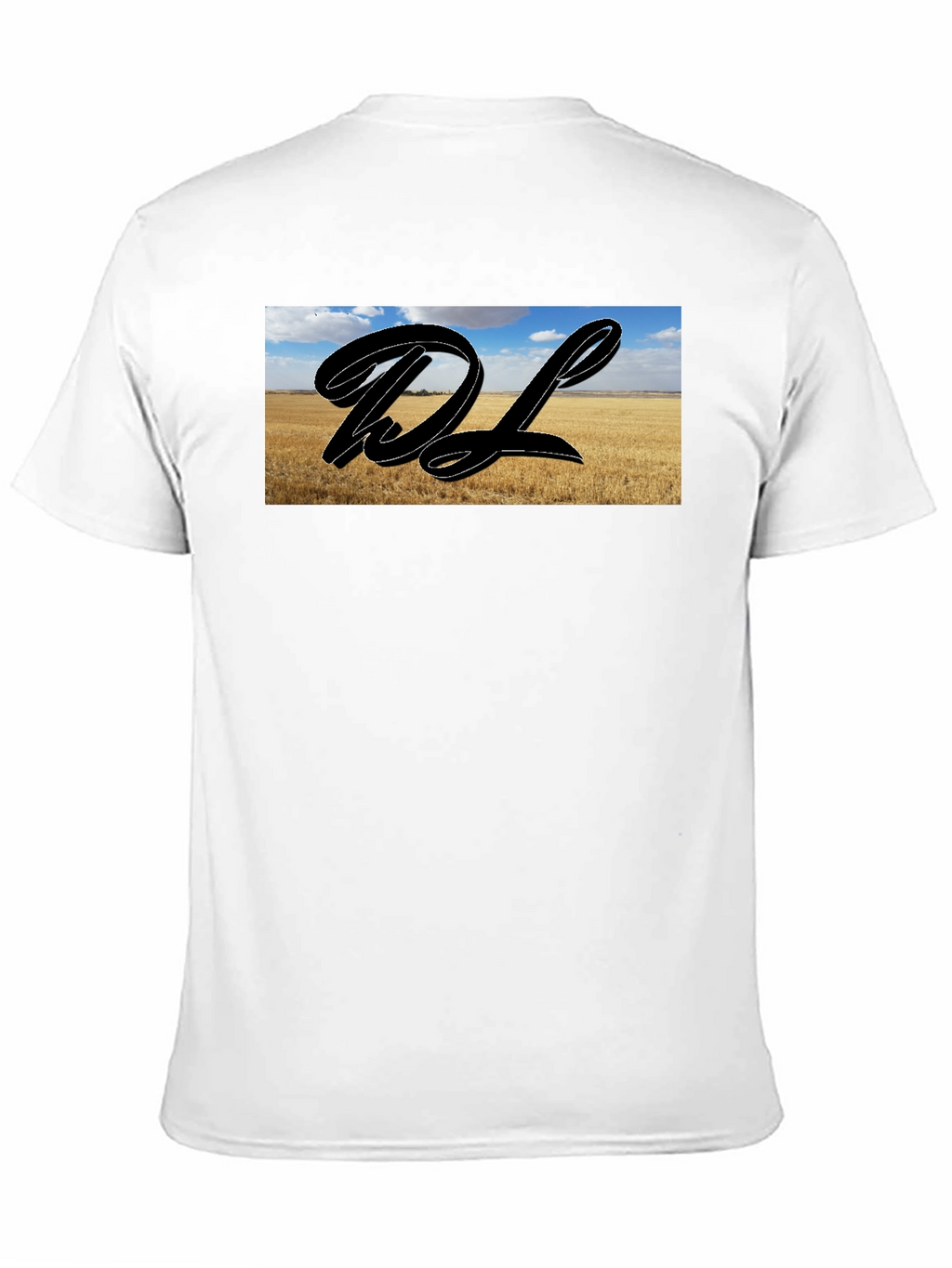 Black Graphic Tee with Landscape DL Design