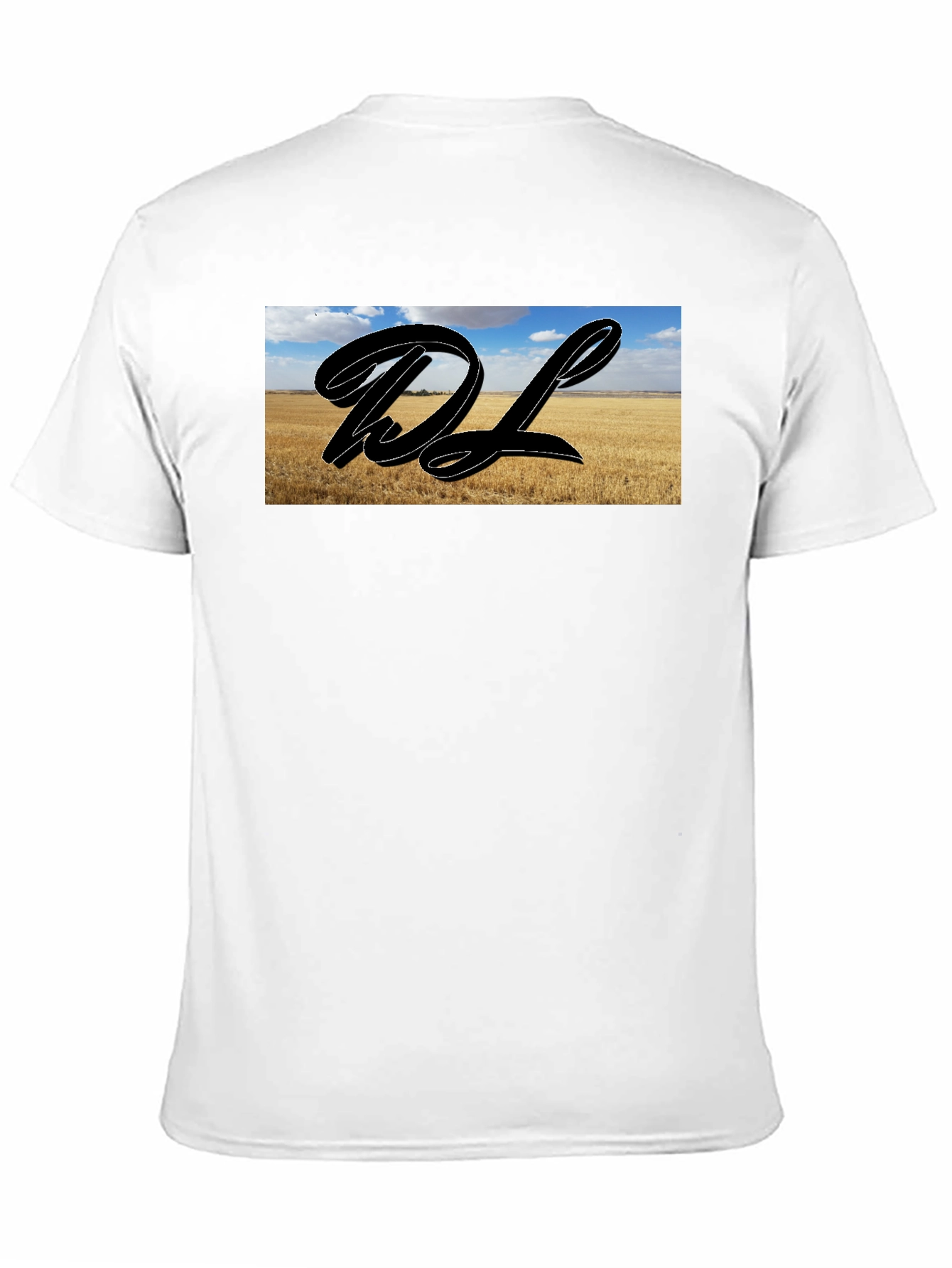 Black Graphic Tee with Landscape DL Design