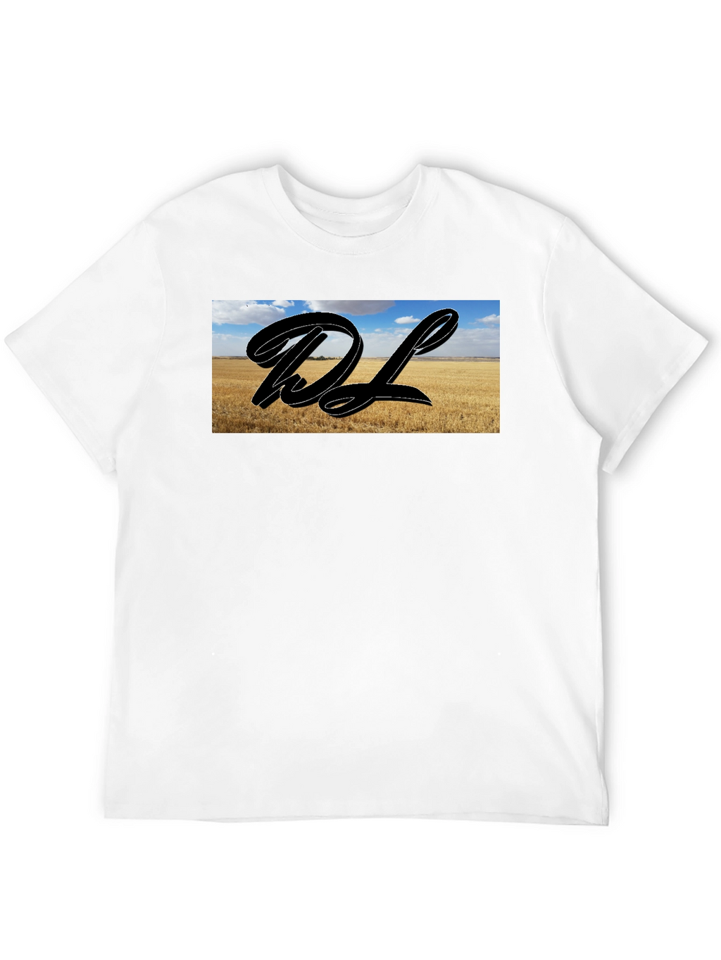 Black Graphic Tee with Landscape DL Design