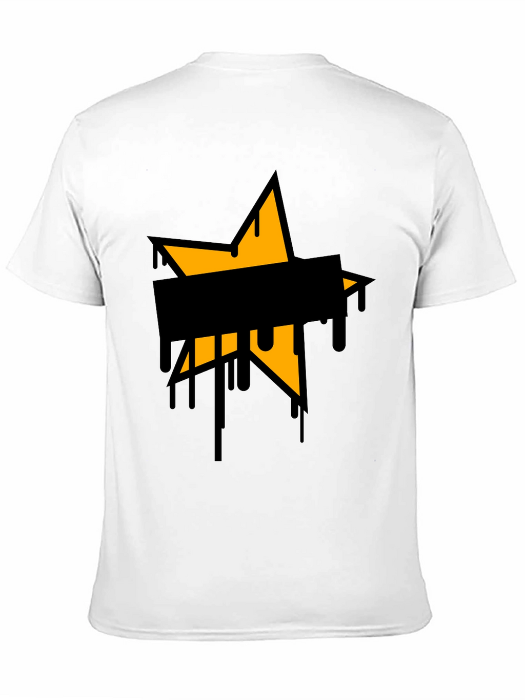 Mens Black T-Shirt with Star Graphic