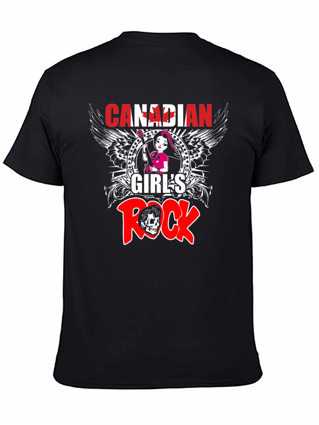 Canadian Girls Rock T-Shirt - Black Crew Neck